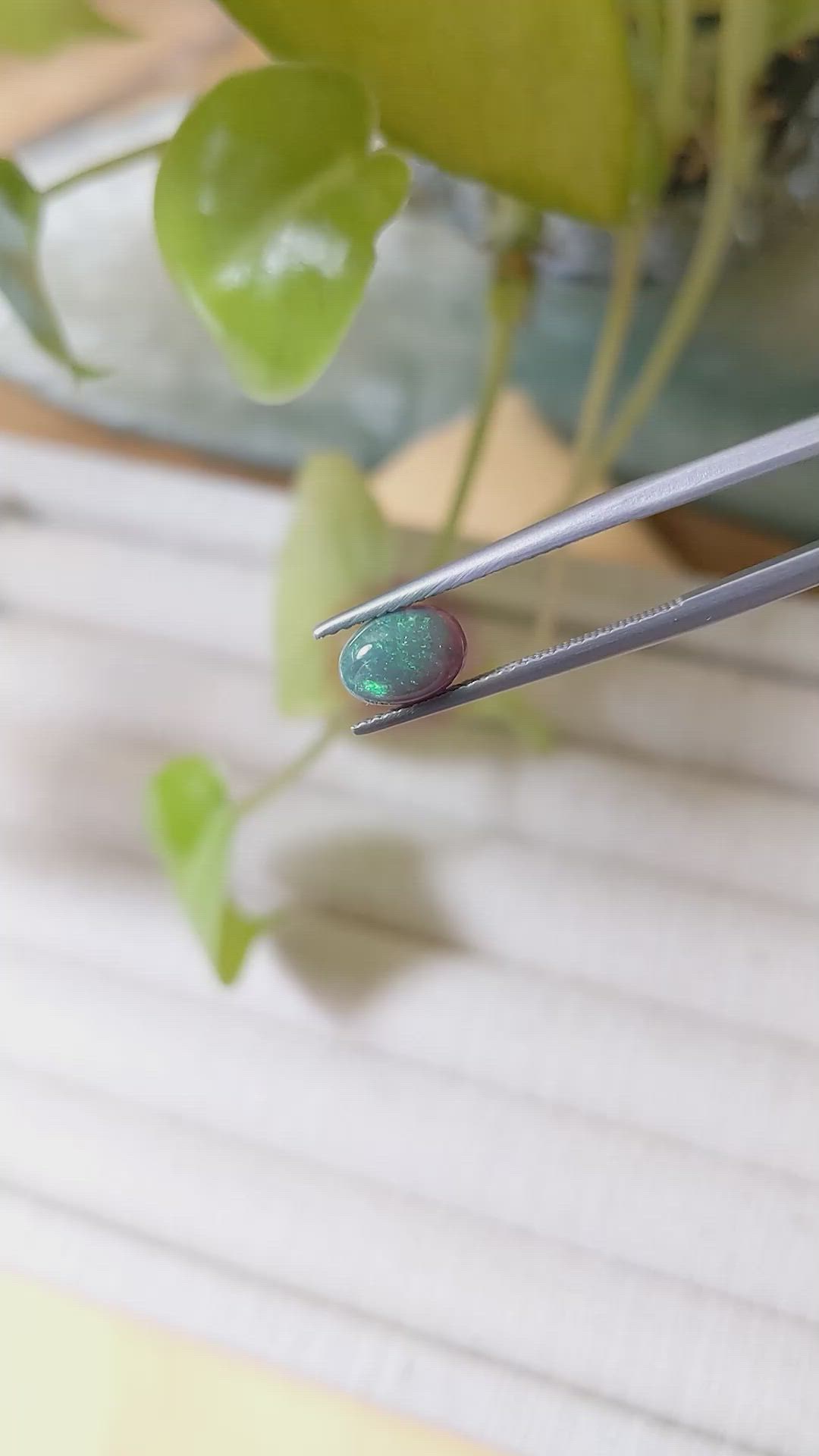 0.93 Ct. Cabochon Black Opal from Australia Size Video