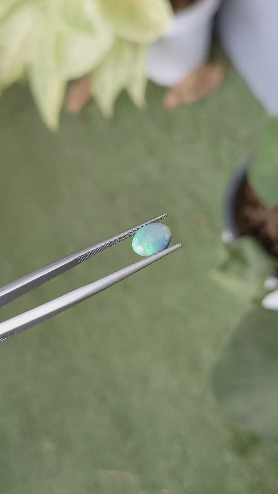 1.13 Ct. Cabochon Black Opal from Australia Size Video