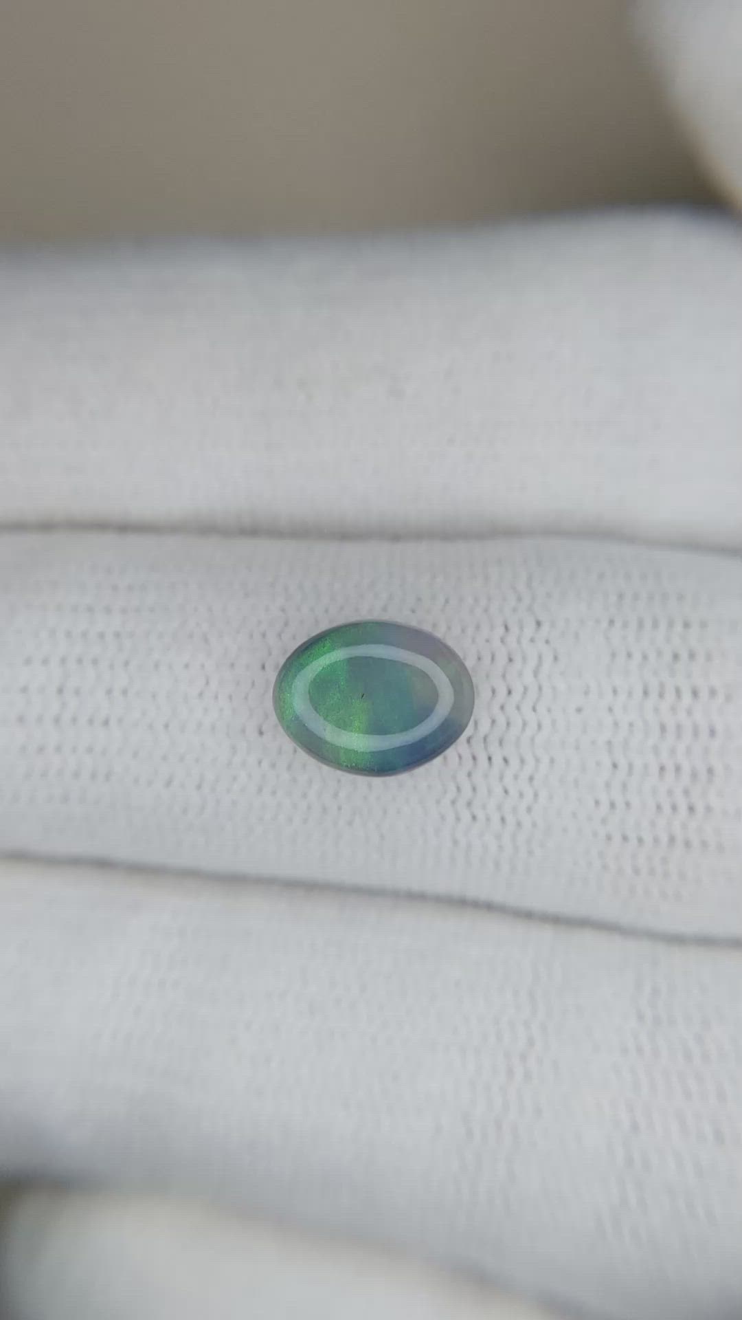 1.13 Ct. Cabochon Black Opal from Australia Size Video