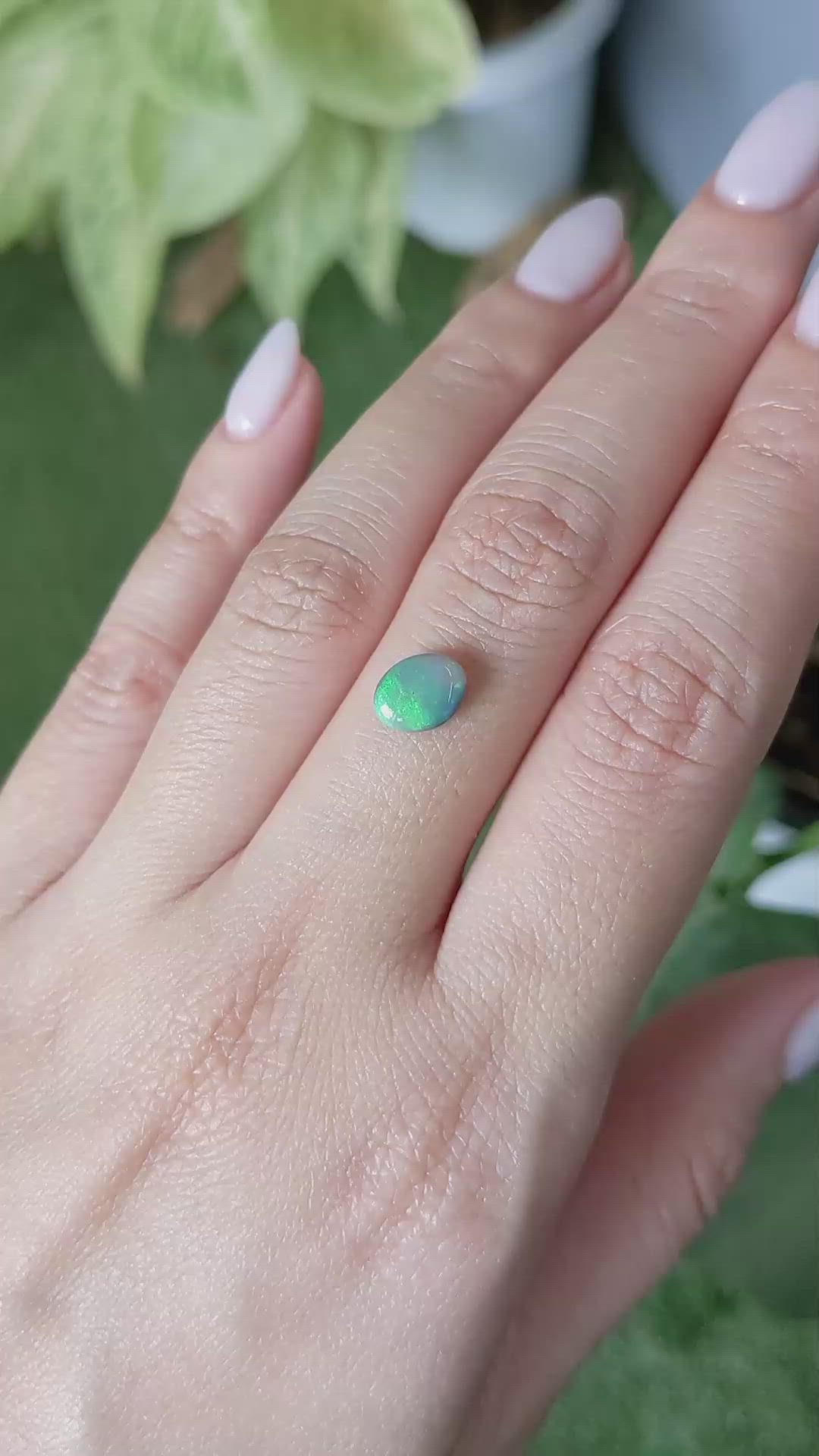 1.13 Ct. Cabochon Black Opal from Australia Size Video