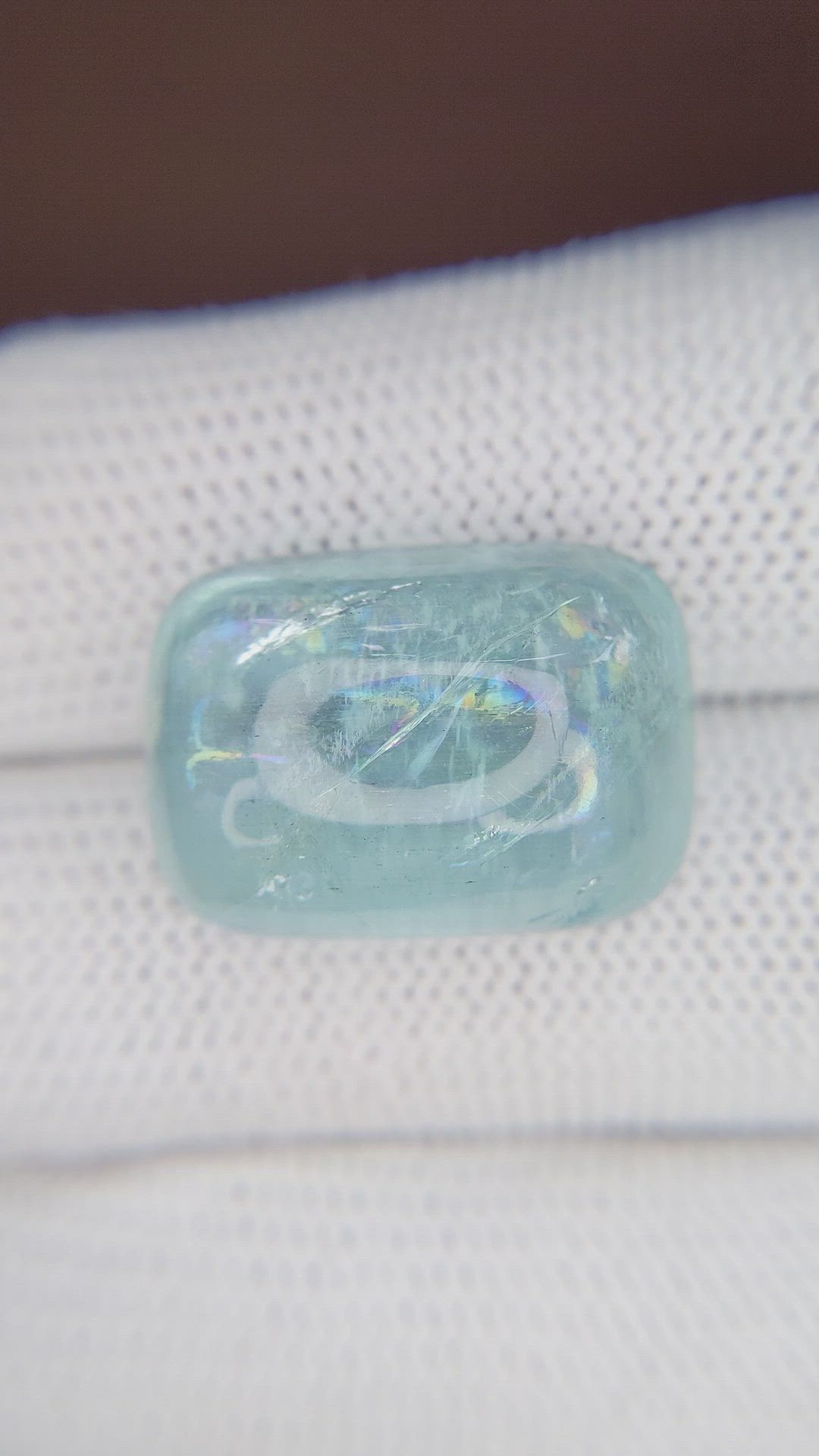 27.17 Ct. Cabochon Aquamarine from Madagascar Size Video