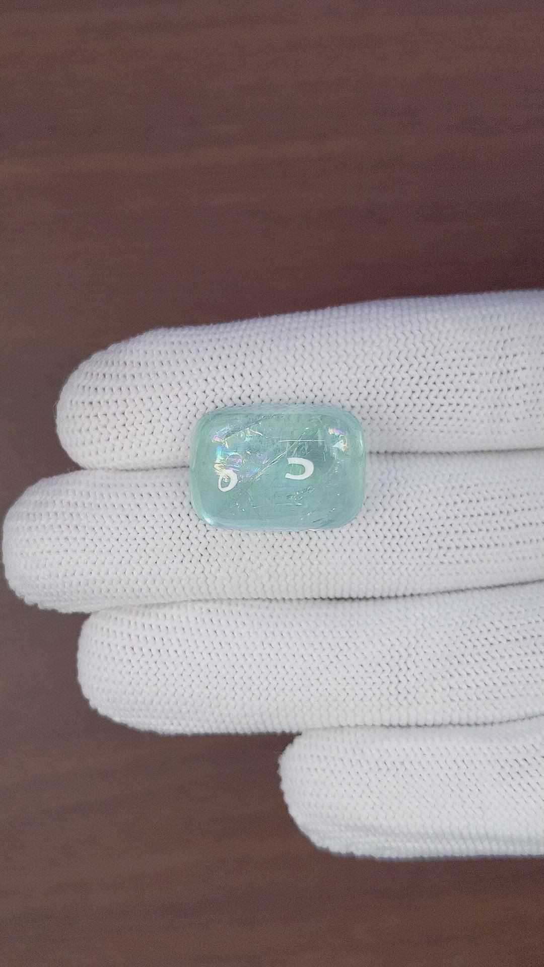 27.17 Ct. Cabochon Aquamarine from Madagascar Size Video