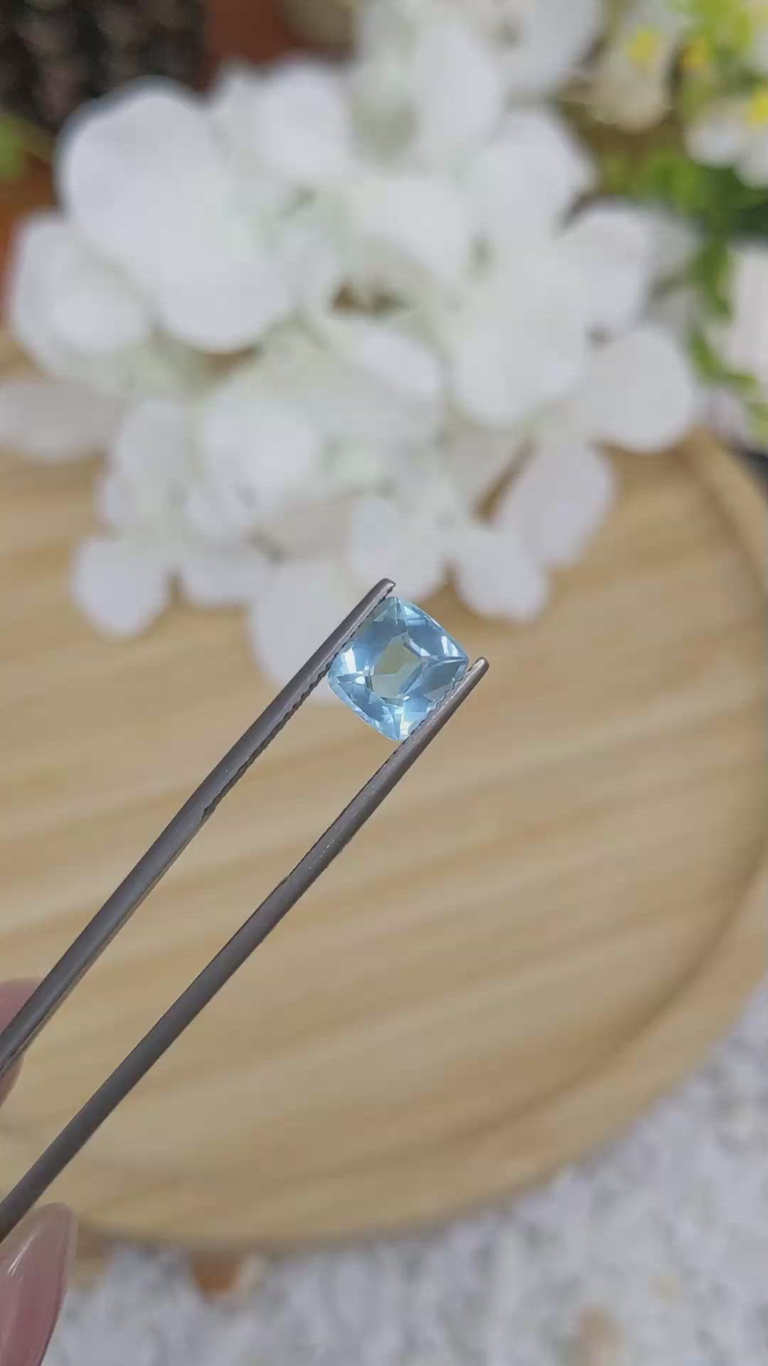 2.06 Ct. Aquamarine from Ceylon (Sri Lanka) Size Video