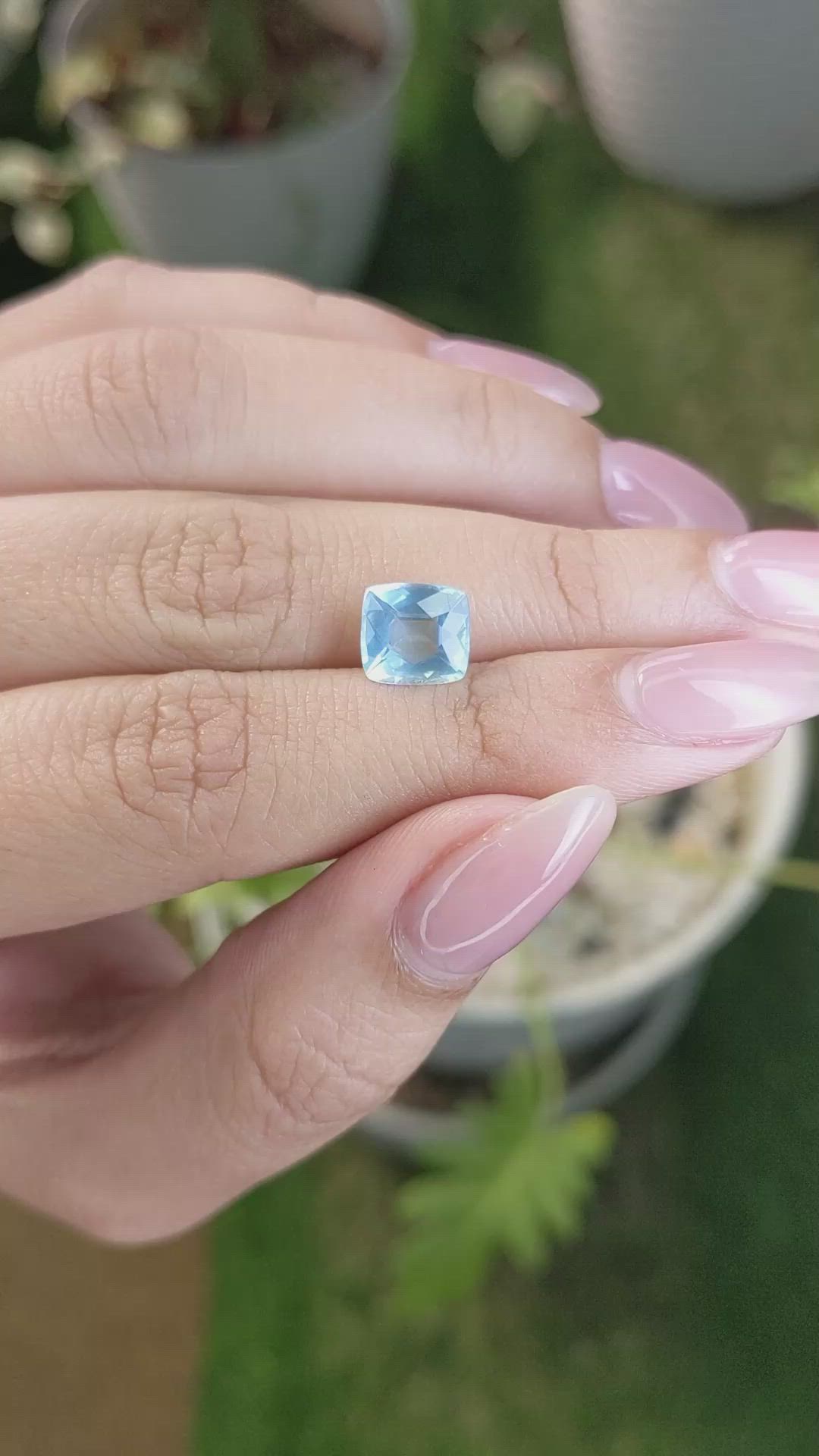 2.06 Ct. Aquamarine from Ceylon (Sri Lanka) Size Video