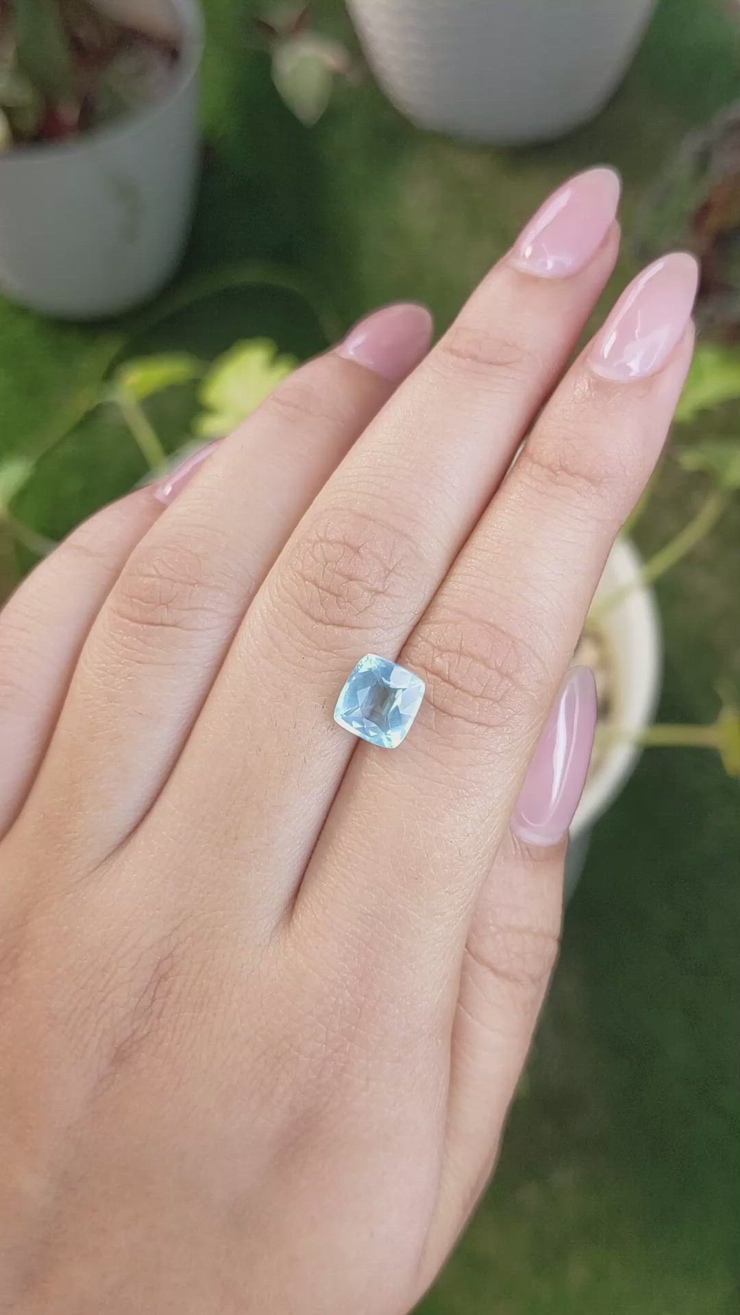 2.06 Ct. Aquamarine from Ceylon (Sri Lanka) Size Video