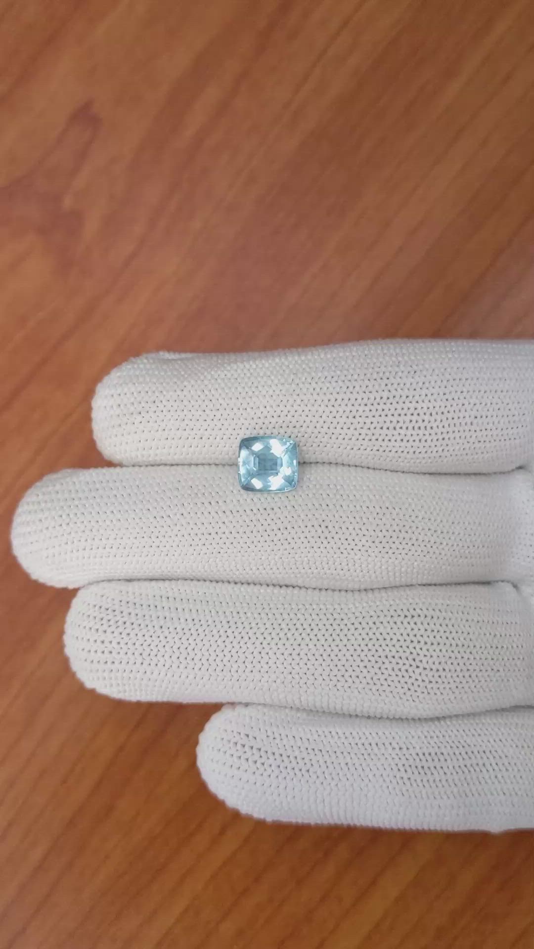 2.06 Ct. Aquamarine from Ceylon (Sri Lanka) Size Video