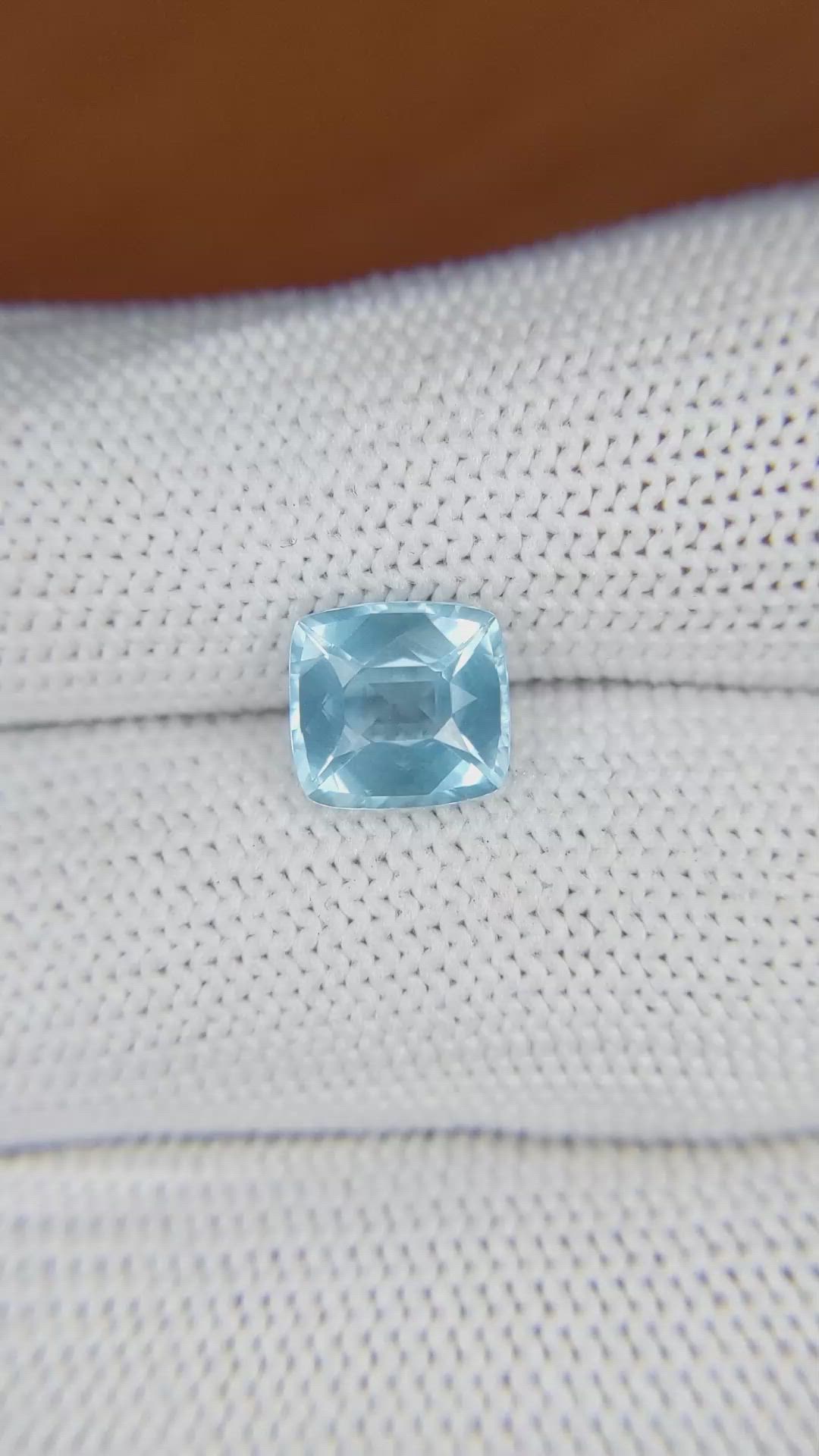 2.06 Ct. Aquamarine from Ceylon (Sri Lanka) Size Video