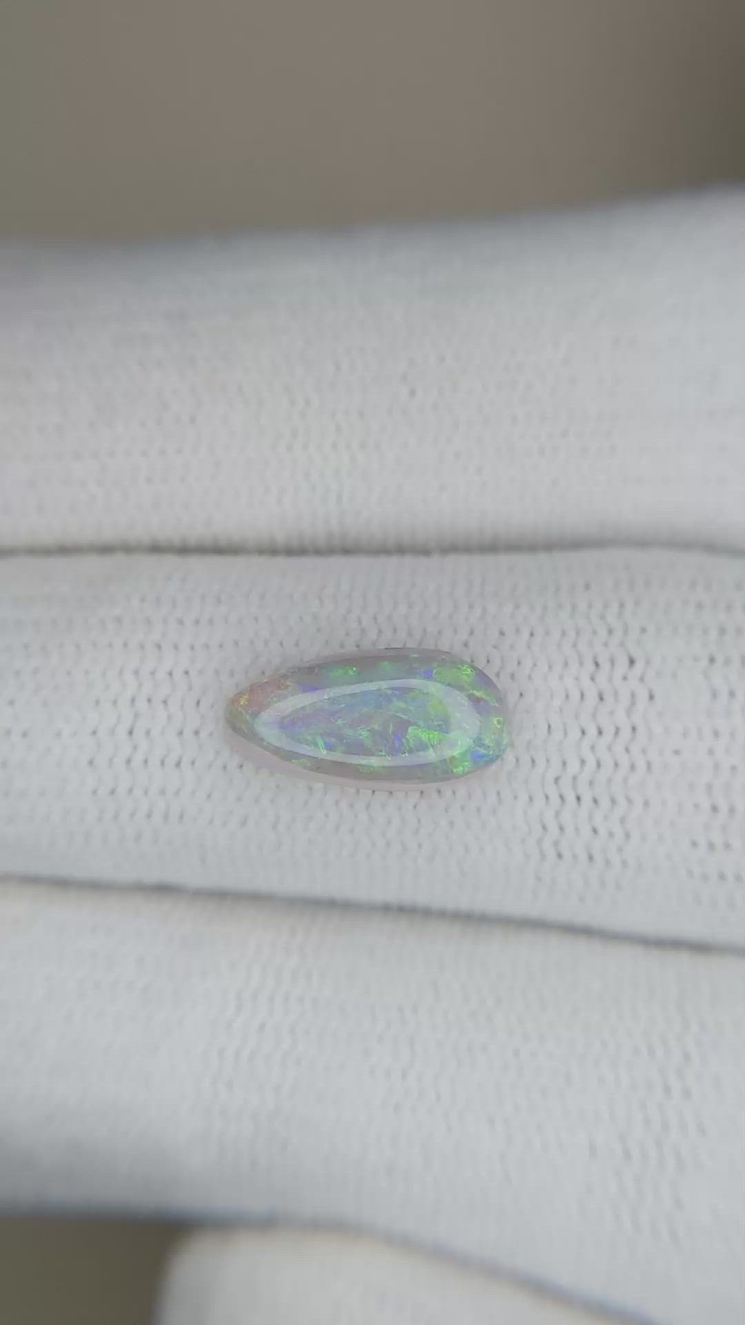 1.09 Ct. Cabochon White Opal from Australia Size Video