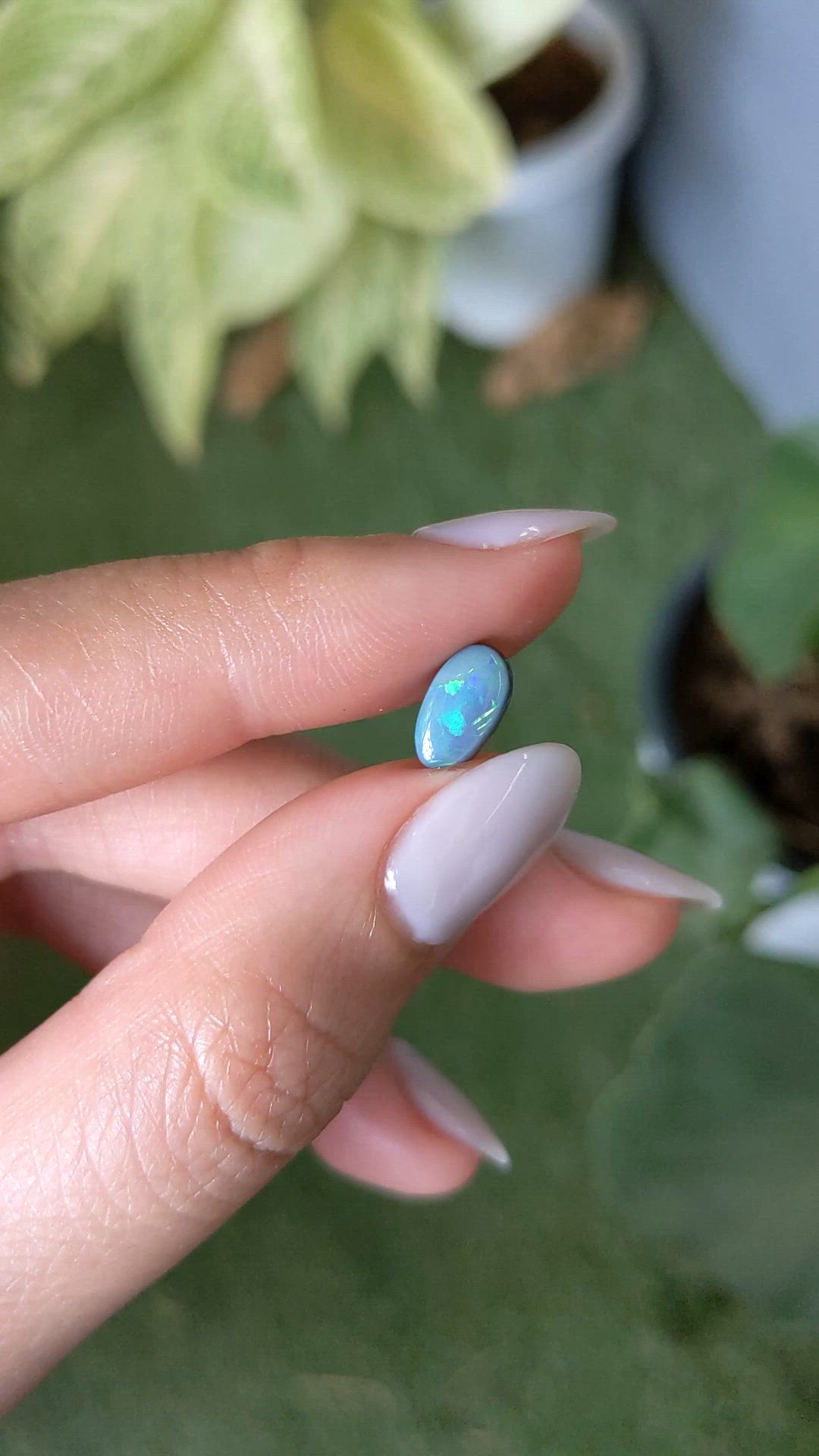 1.14 Ct. Cabochon Black Opal from Australia Size Video