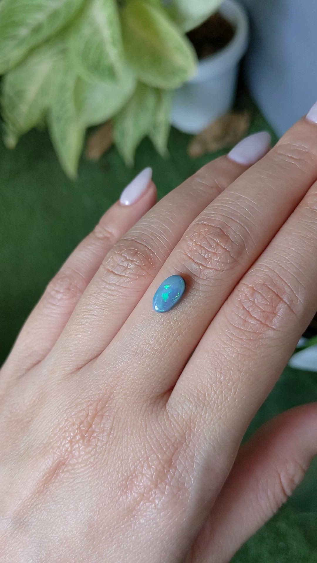 1.14 Ct. Cabochon Black Opal from Australia Size Video