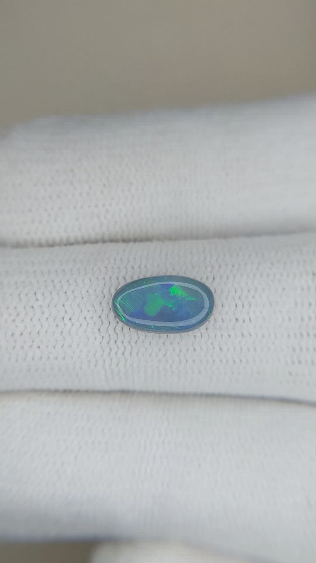 1.14 Ct. Cabochon Black Opal from Australia Size Video