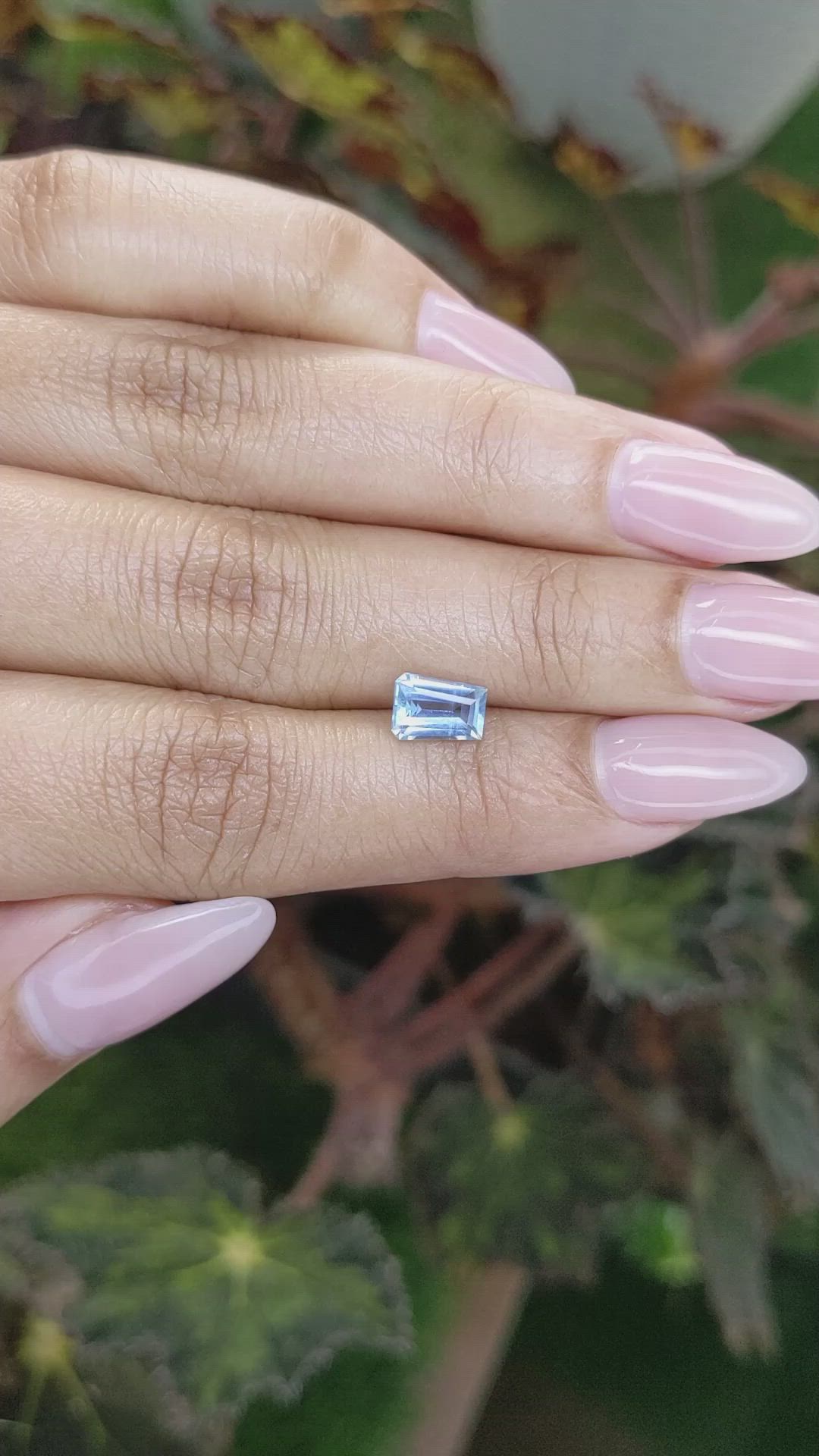 0.97 Ct. Aquamarine from Ceylon (Sri Lanka) Size Video