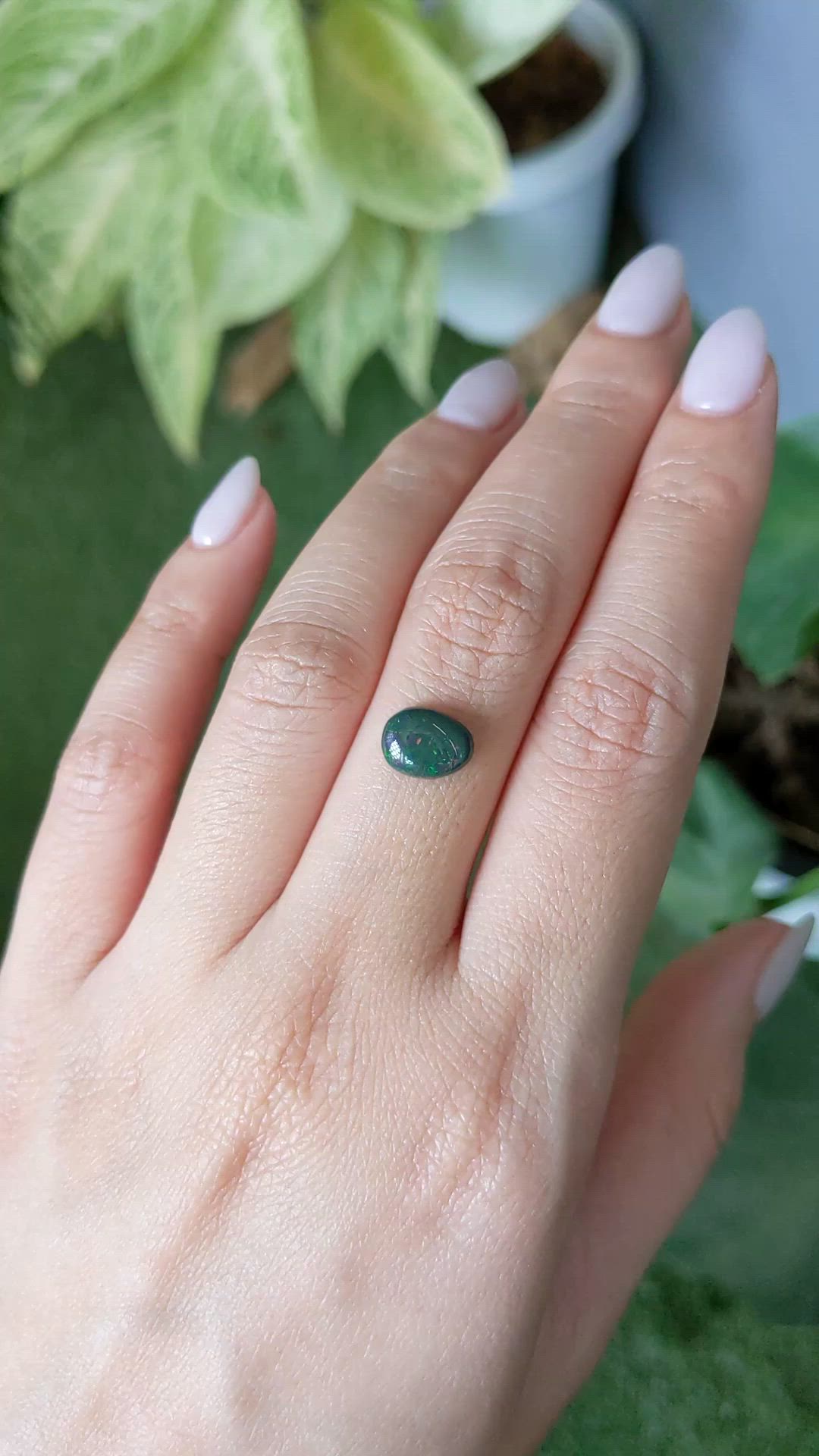 1.25 Ct. Cabochon Black Opal from Australia Size Video