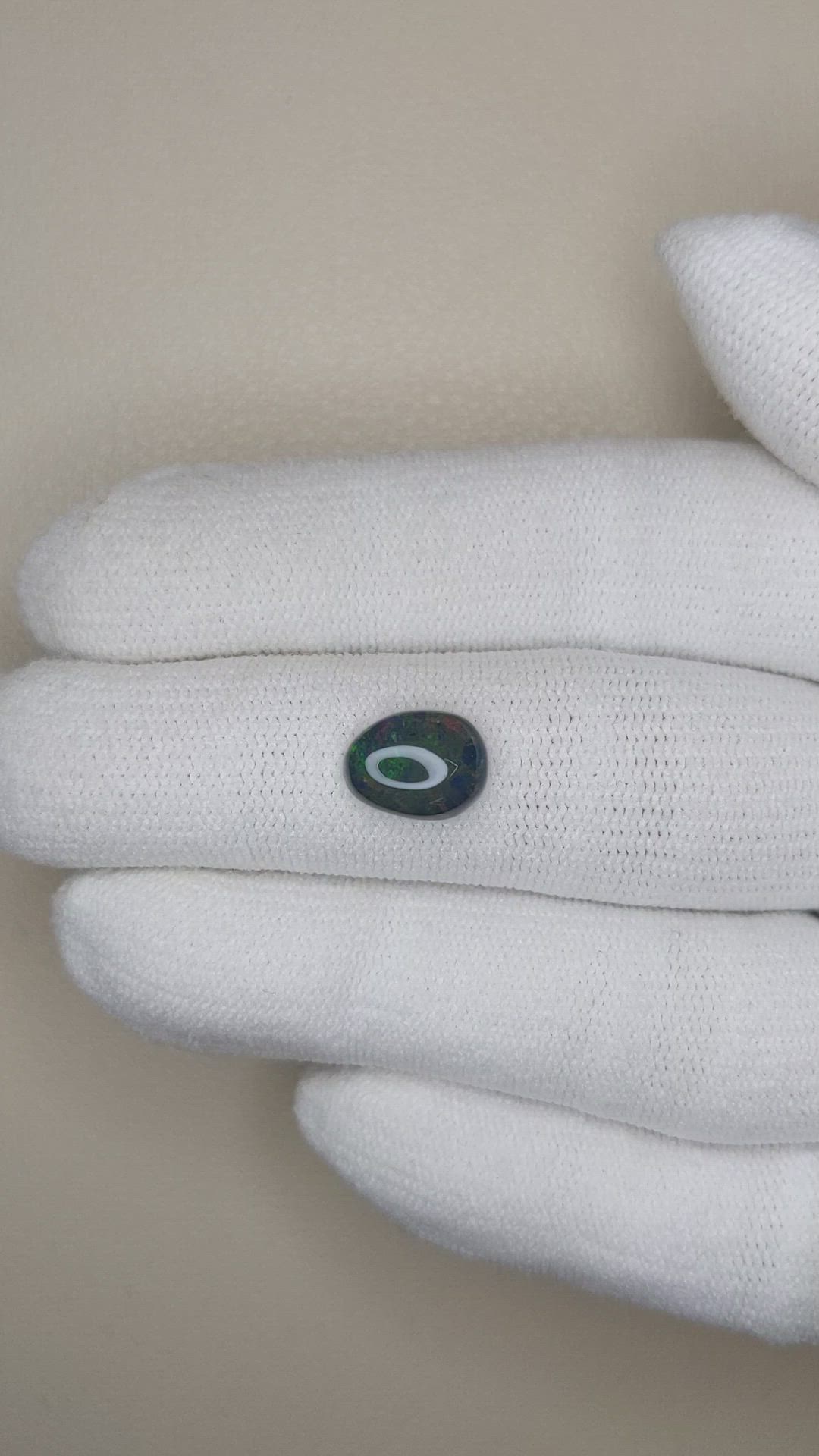 1.25 Ct. Cabochon Black Opal from Australia Size Video