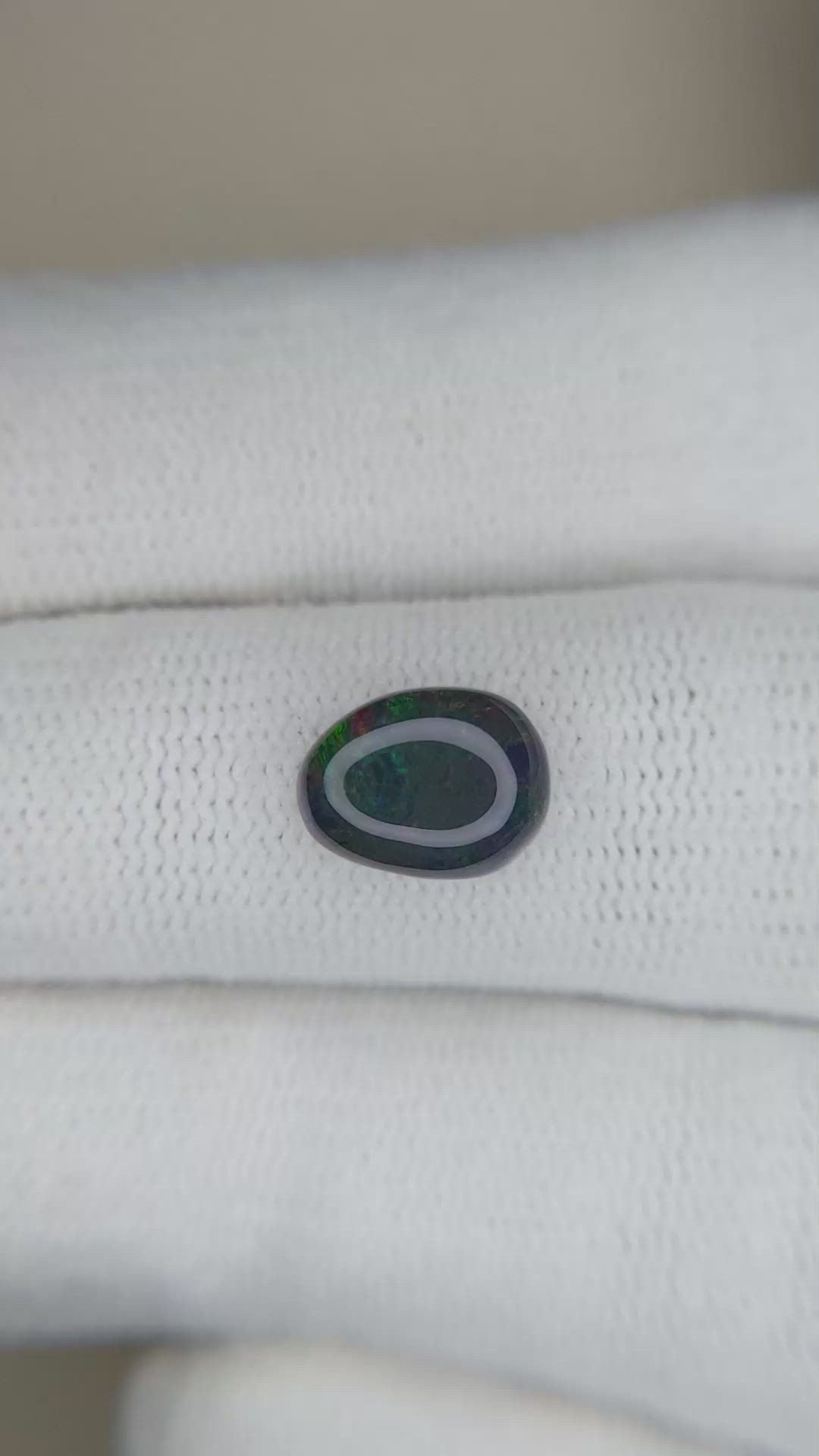 1.25 Ct. Cabochon Black Opal from Australia Size Video