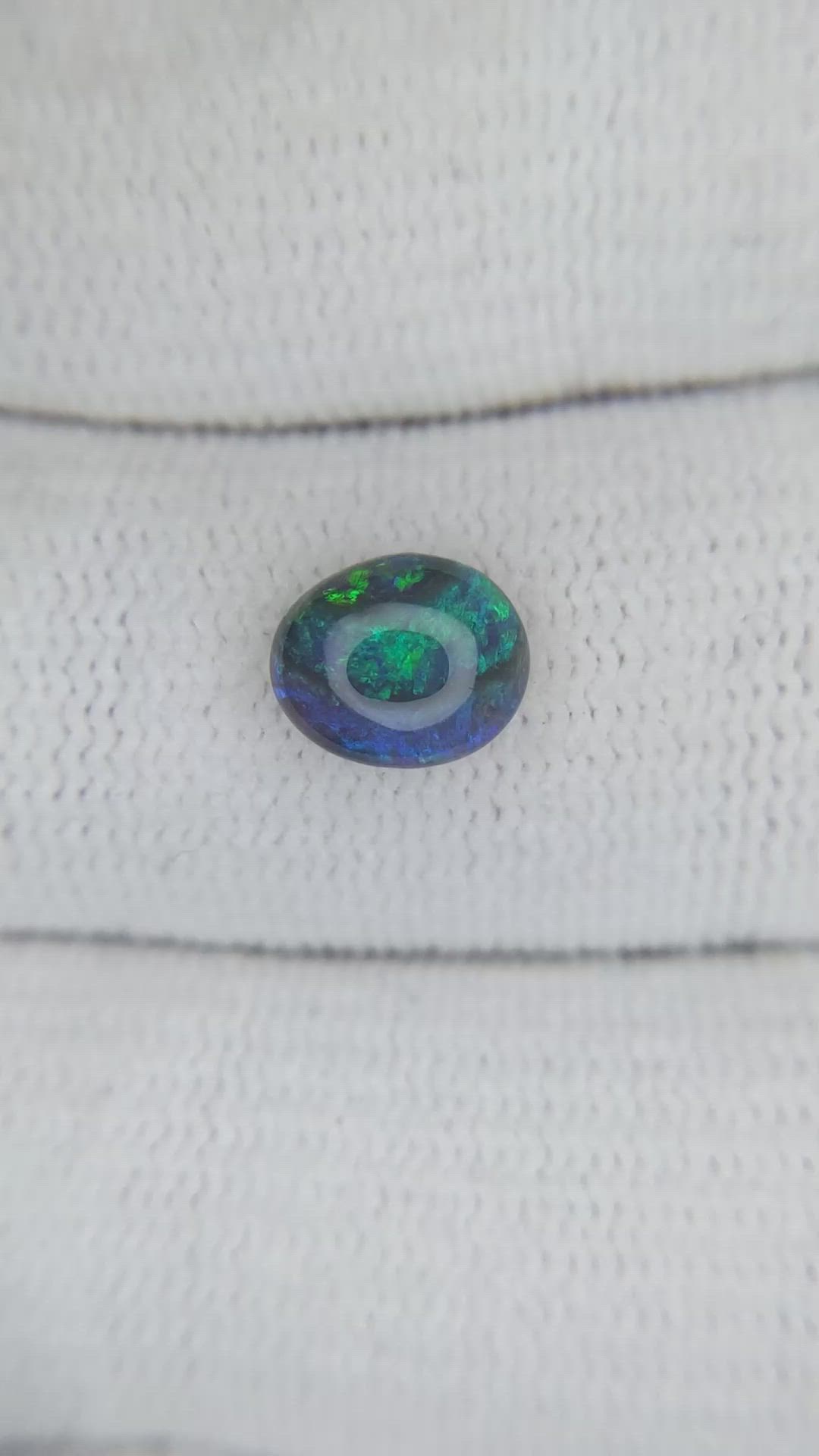 0.93 Ct. Cabochon Black Opal from Australia Size Video