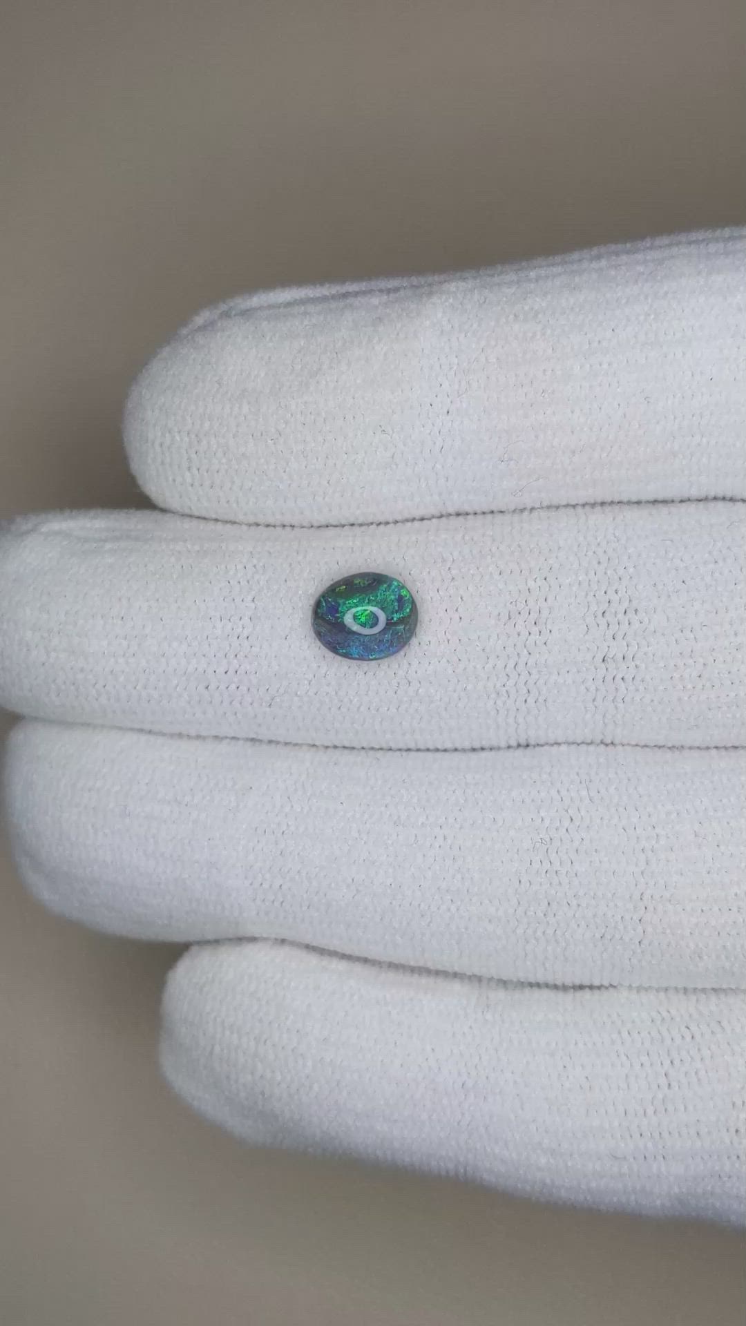 0.93 Ct. Cabochon Black Opal from Australia Size Video