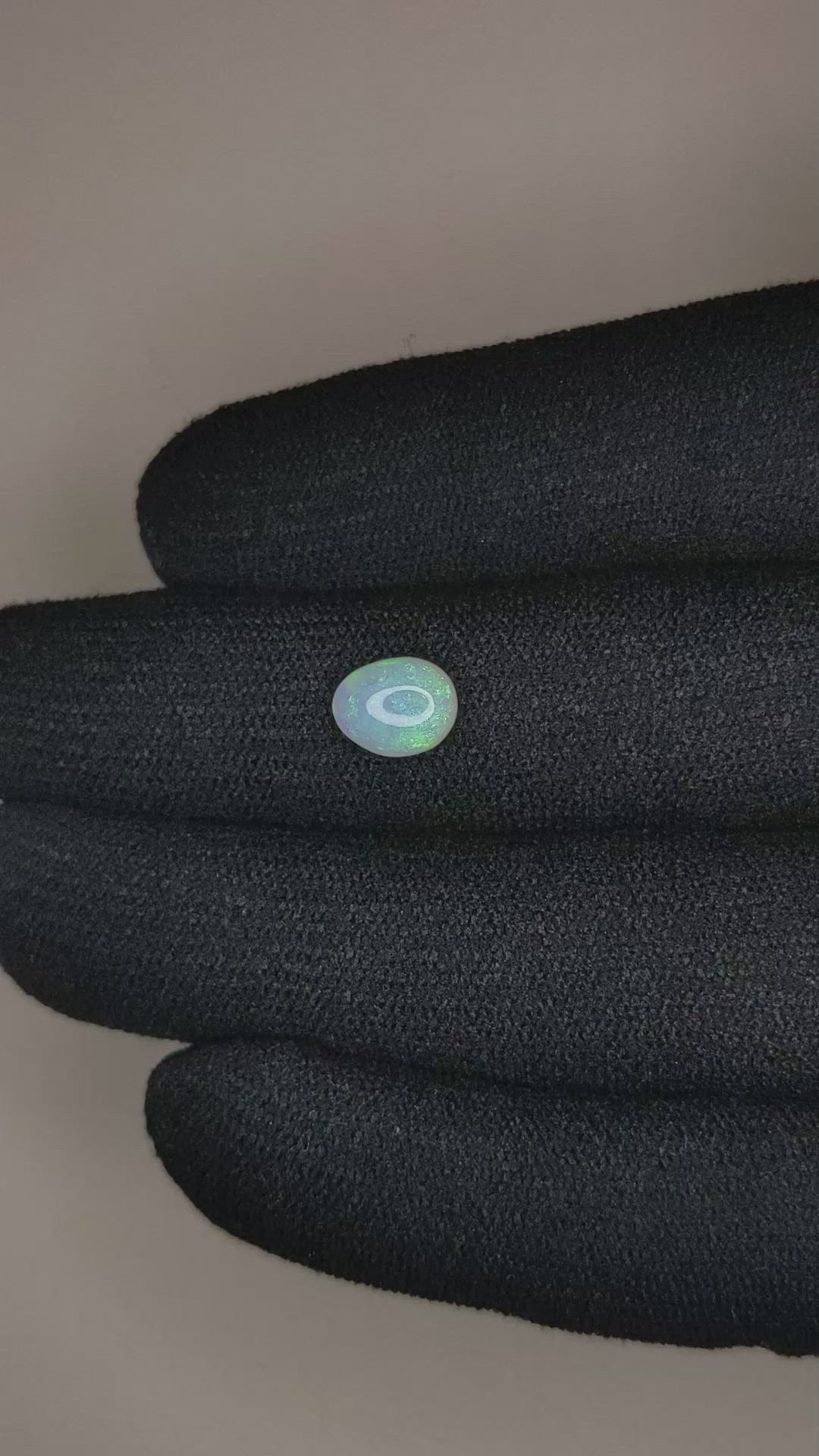 1.08 Ct. Cabochon Semi-Black Opal from Australia Size Video