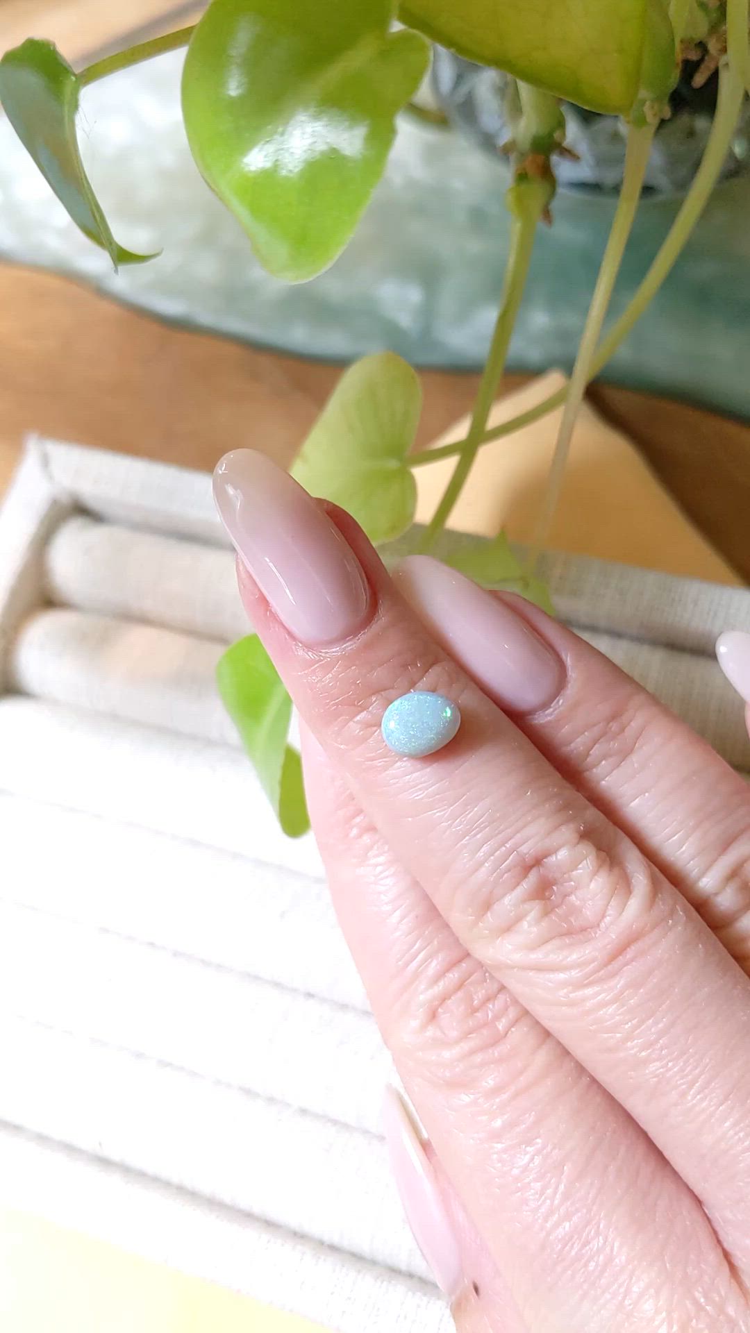 1.08 Ct. Cabochon Semi-Black Opal from Australia Size Video