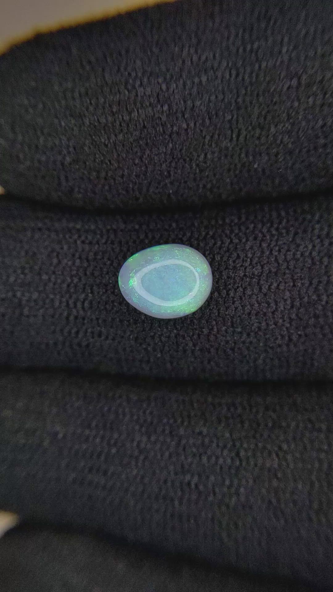 1.08 Ct. Cabochon Semi-Black Opal from Australia Size Video