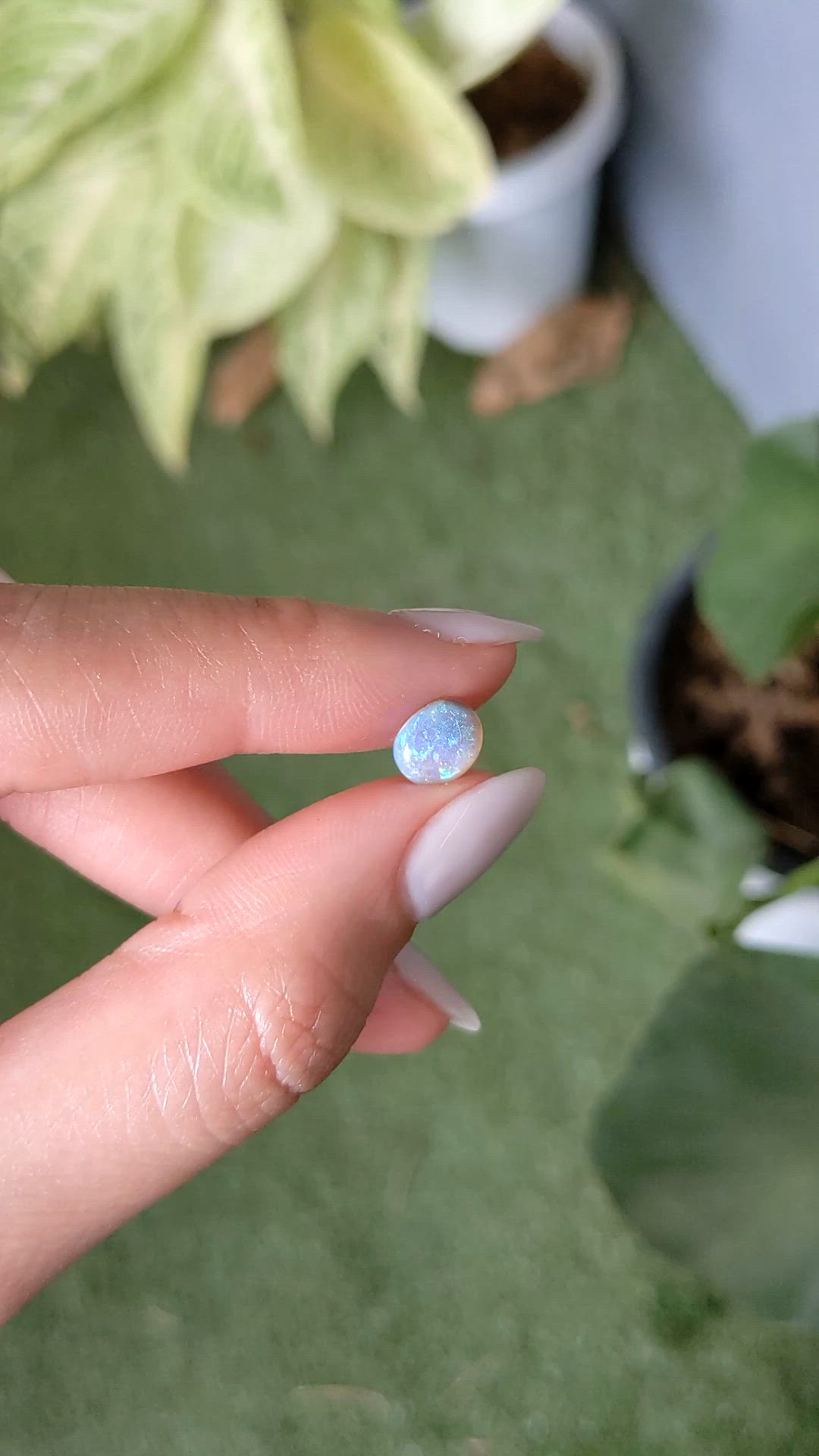 0.99 Ct. Cabochon White Opal from Australia Size Video