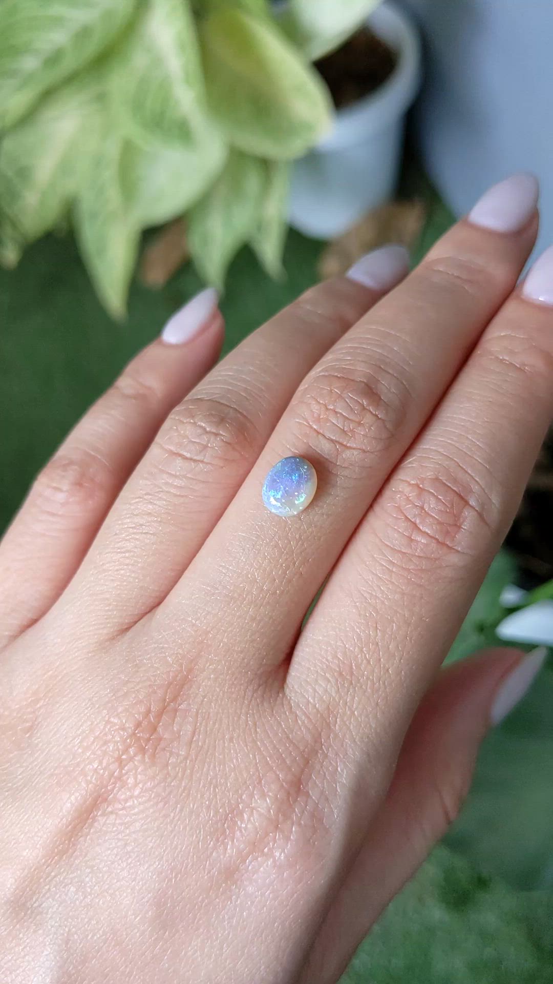 0.99 Ct. Cabochon White Opal from Australia Size Video