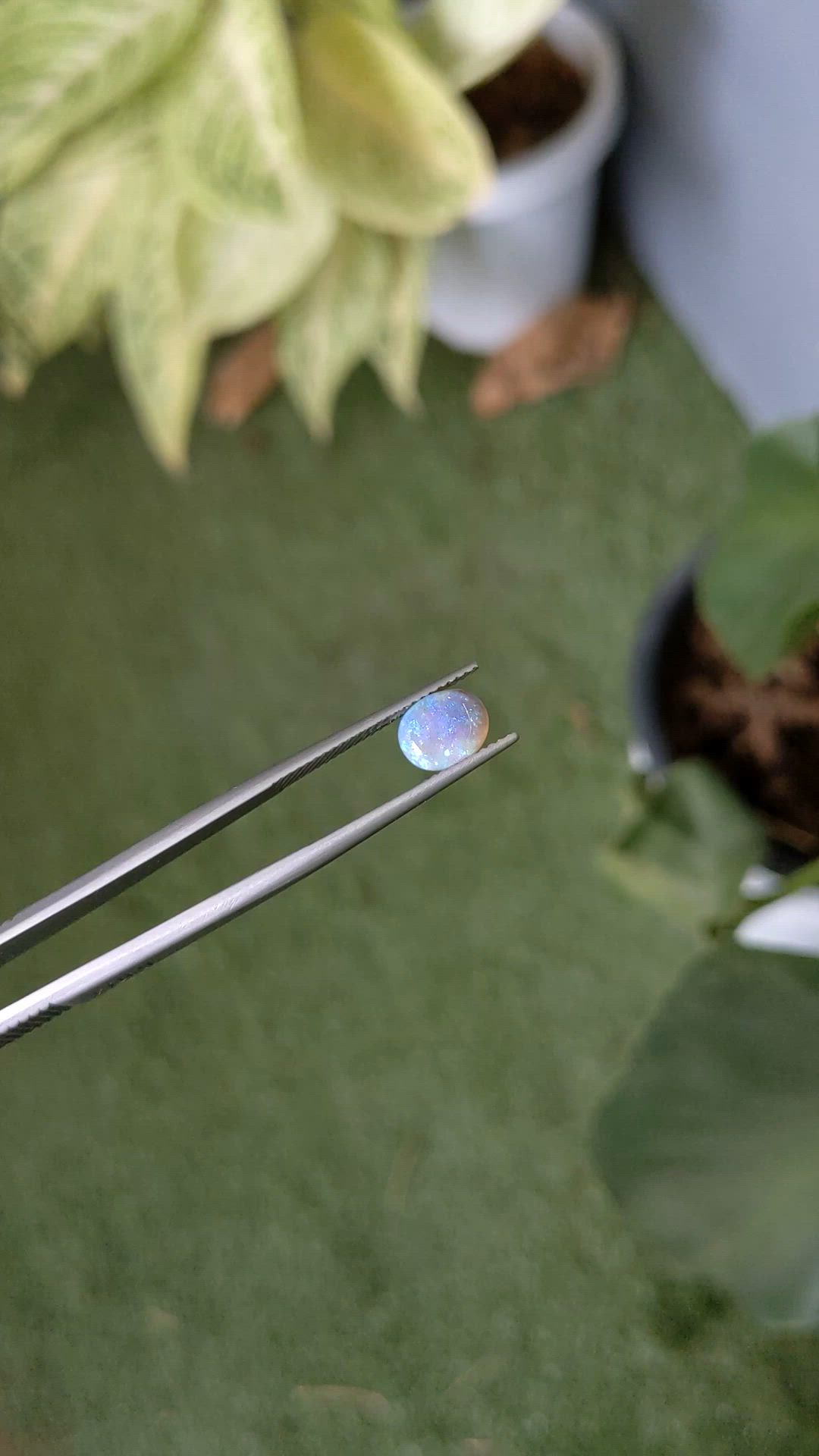 0.99 Ct. Cabochon White Opal from Australia Size Video