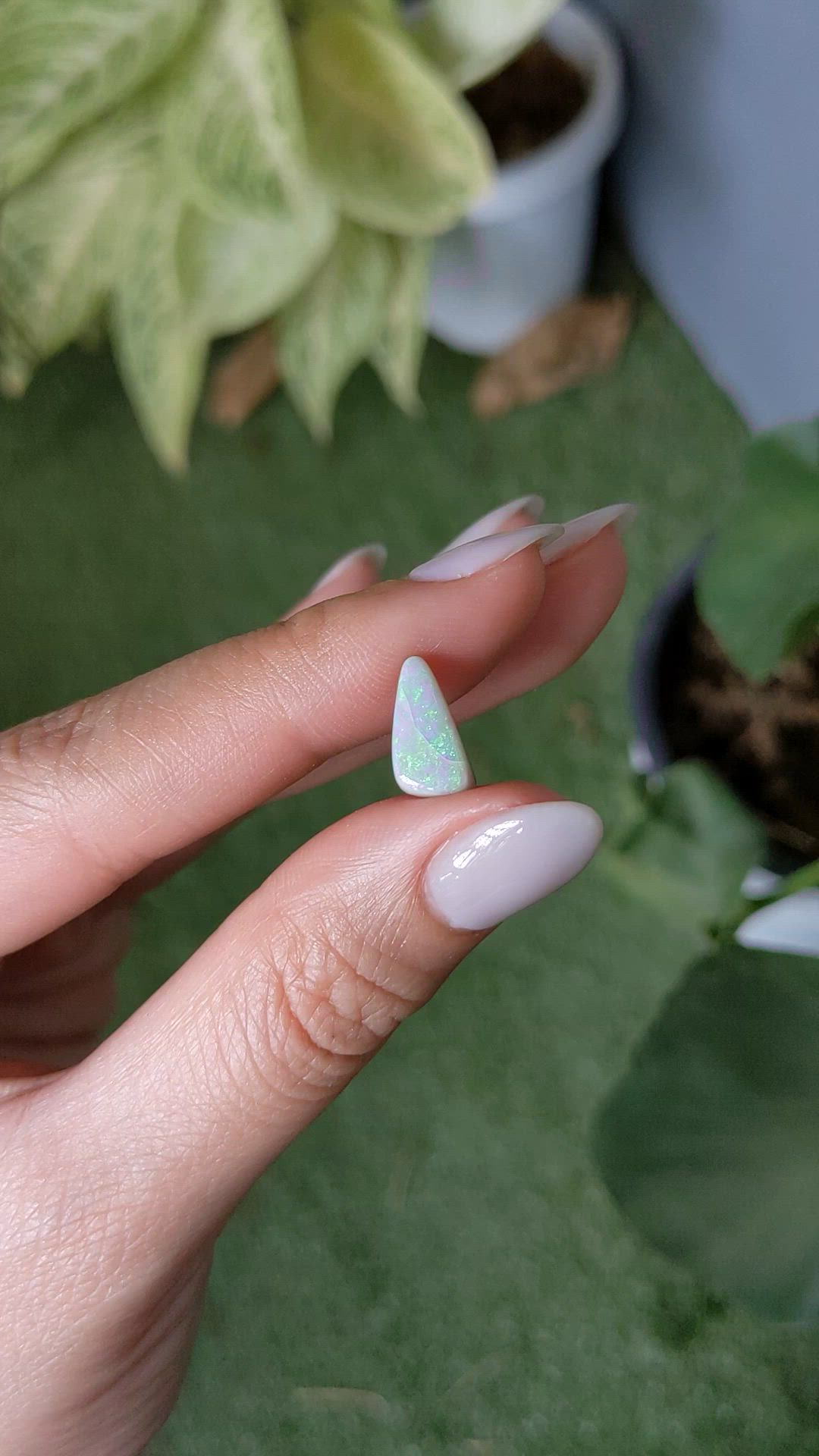 1.82 Ct. Cabochon White Opal from Australia Size Video