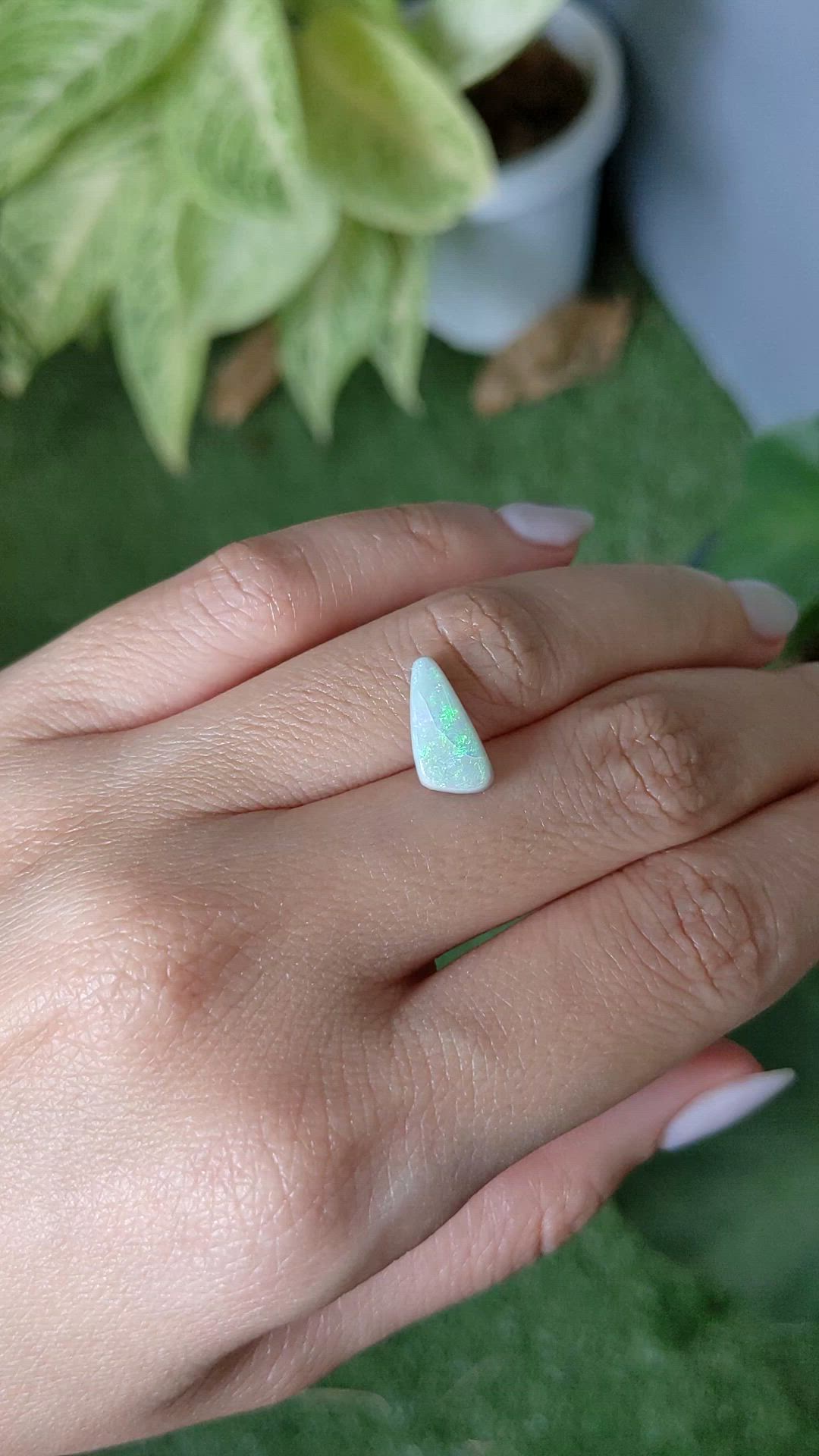 1.82 Ct. Cabochon White Opal from Australia Size Video