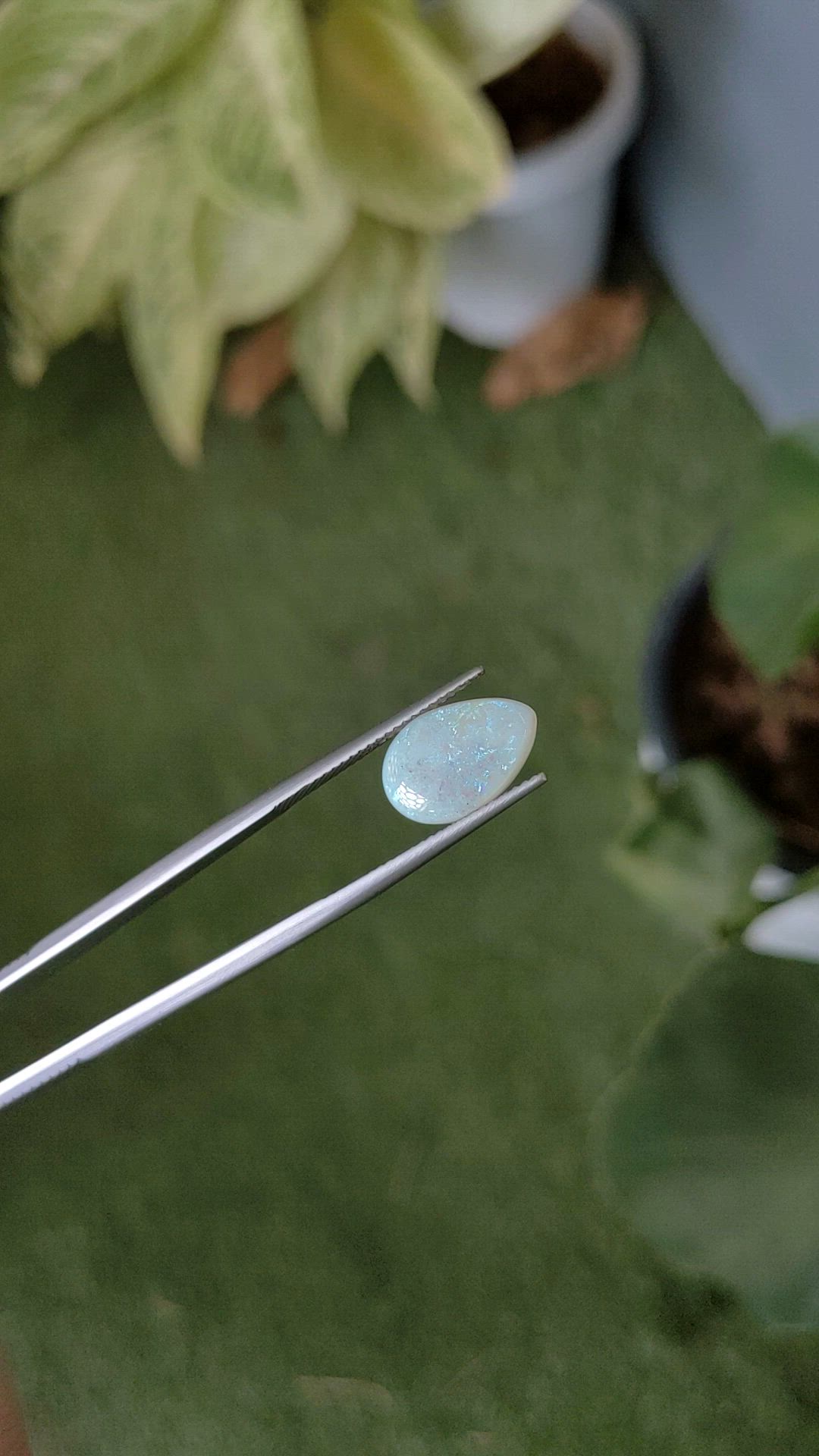 2.64 Ct. Cabochon White Opal from Australia Size Video