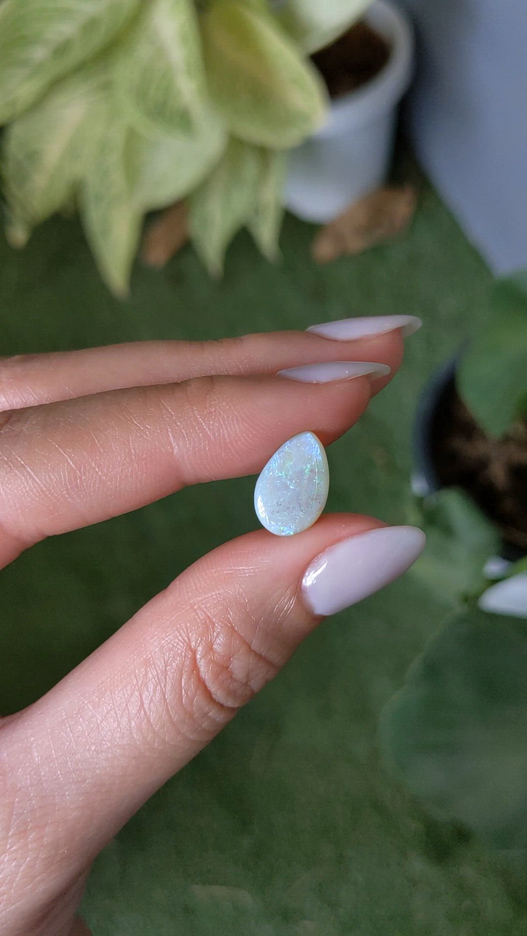 2.64 Ct. Cabochon White Opal from Australia Size Video