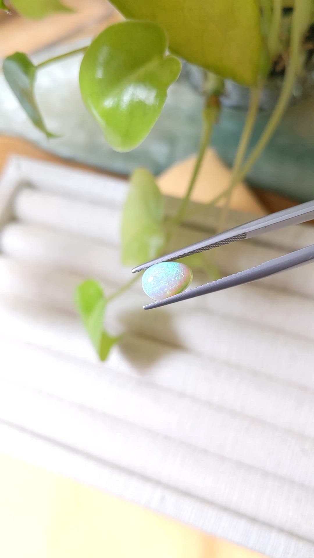 1.34 Ct. Cabochon Black Opal from Australia Size Video