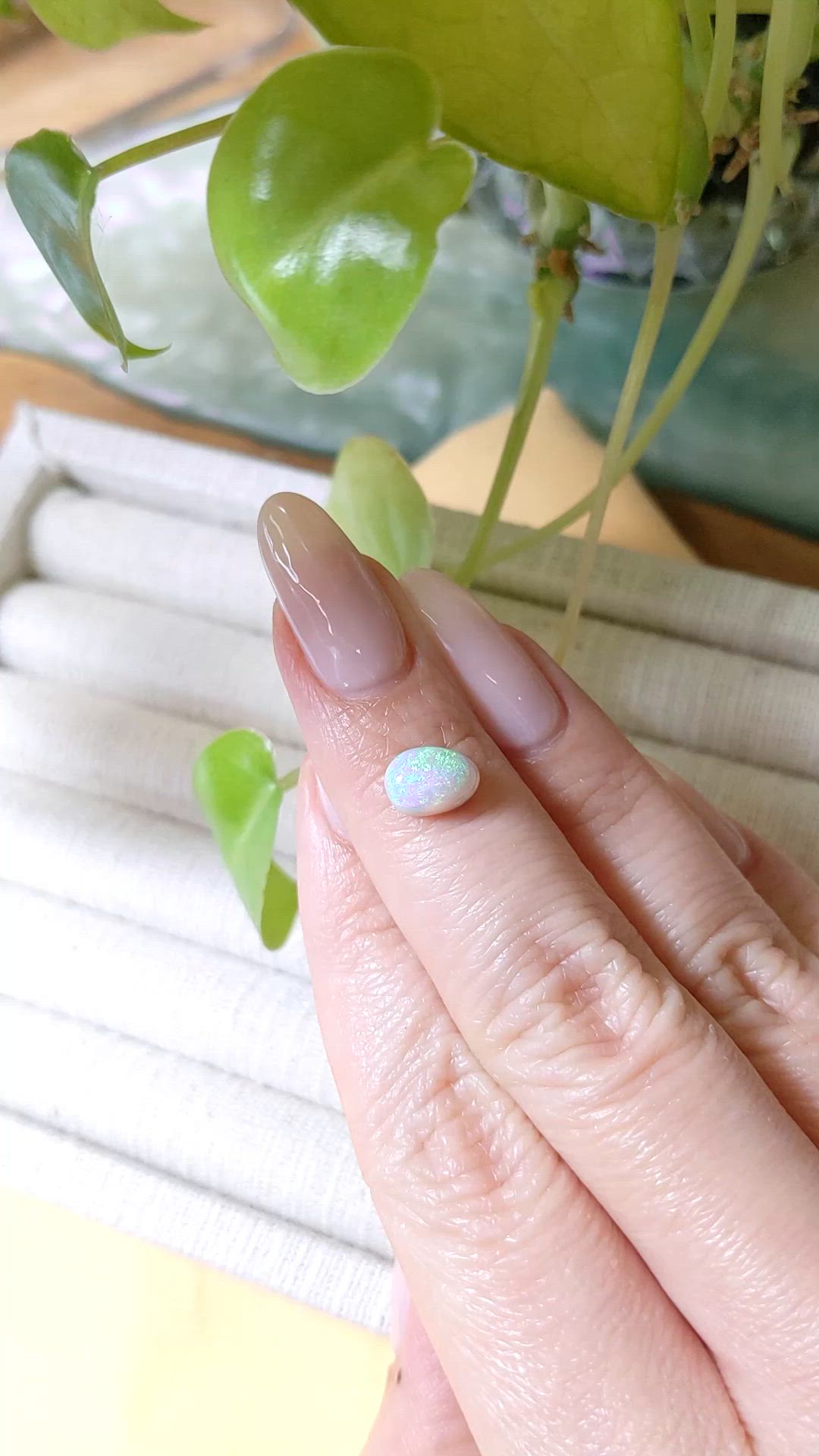 1.34 Ct. Cabochon Black Opal from Australia Size Video