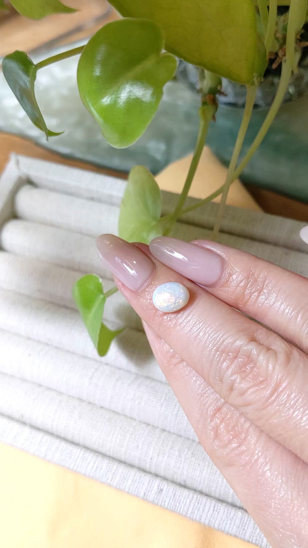 1.47 Ct. Cabochon Black Opal from Australia Size Video