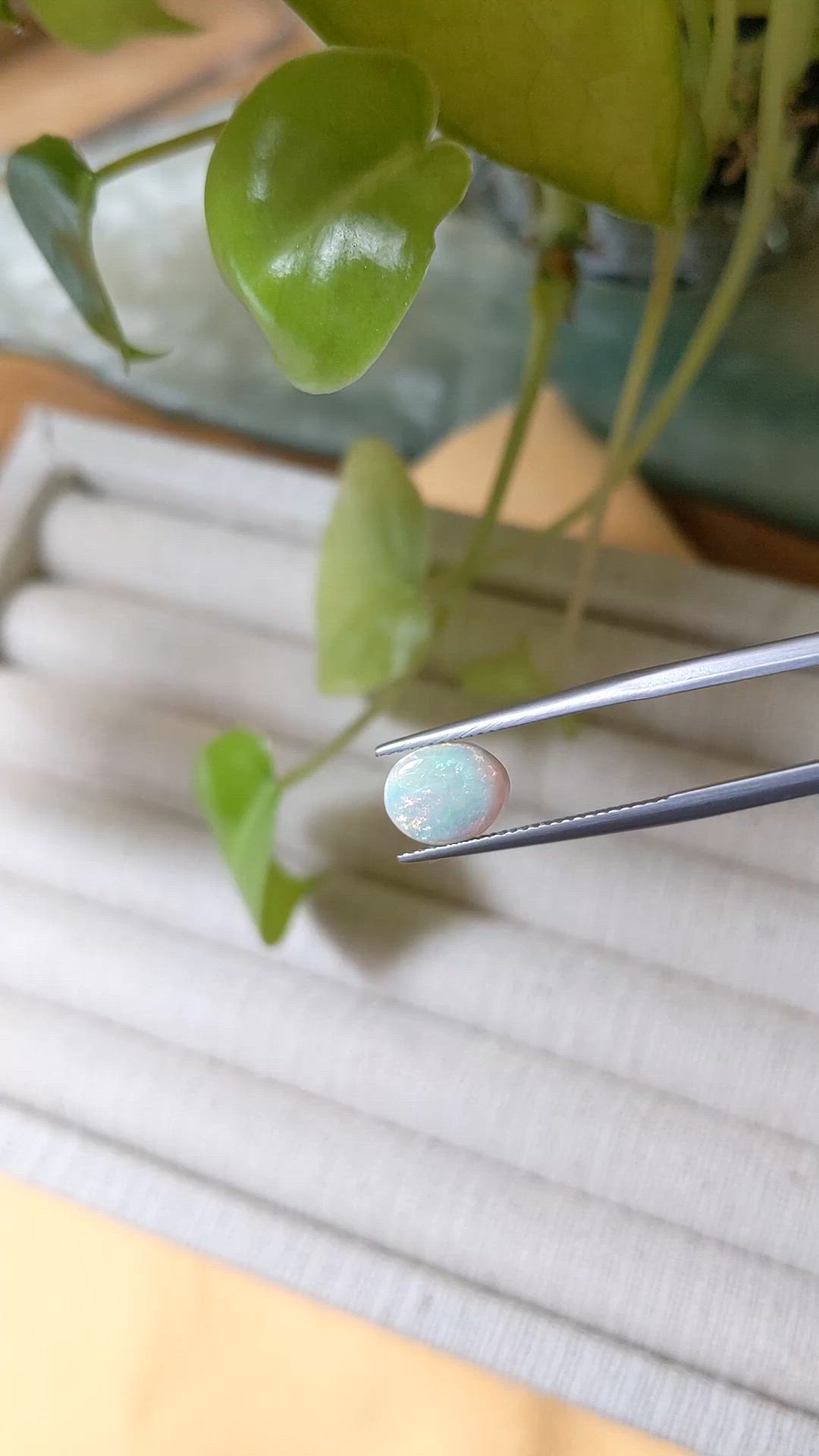 1.47 Ct. Cabochon Black Opal from Australia Size Video