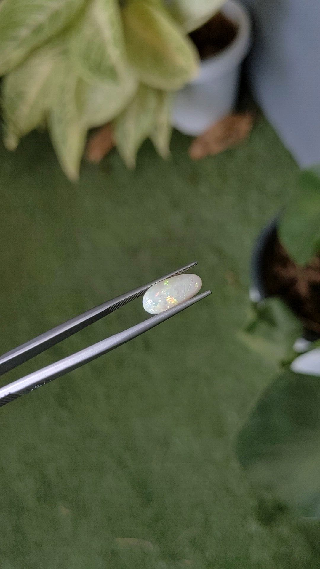 2.24 Ct. Cabochon White Opal from Australia Size Video