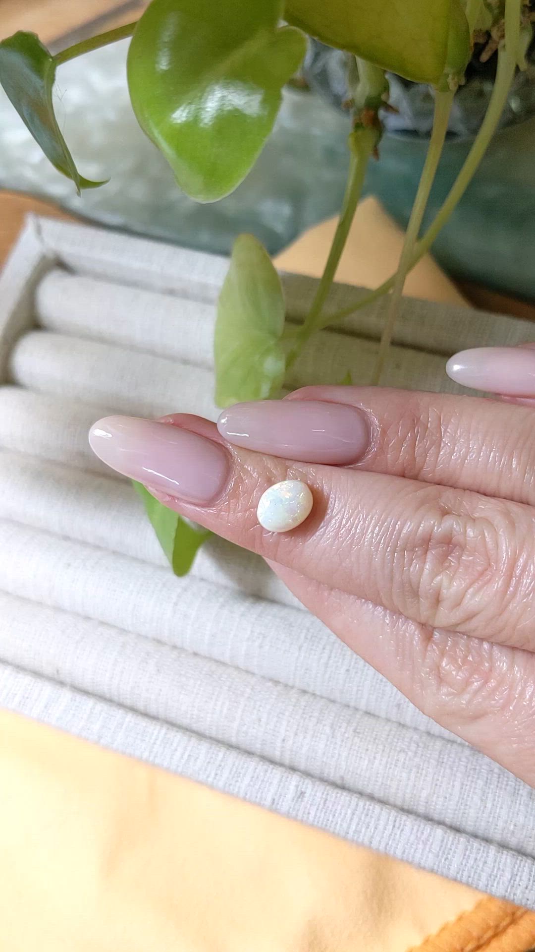 1.73 Ct. Cabochon White Opal from Australia Size Video