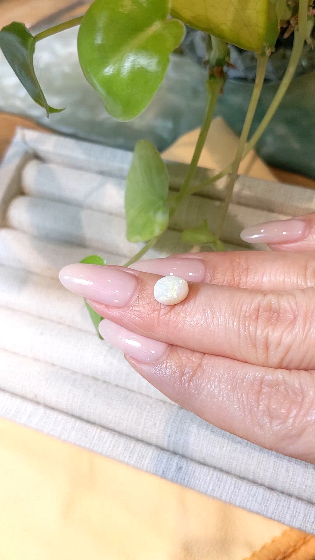 1.73 Ct. Cabochon White Opal from Australia Size Video