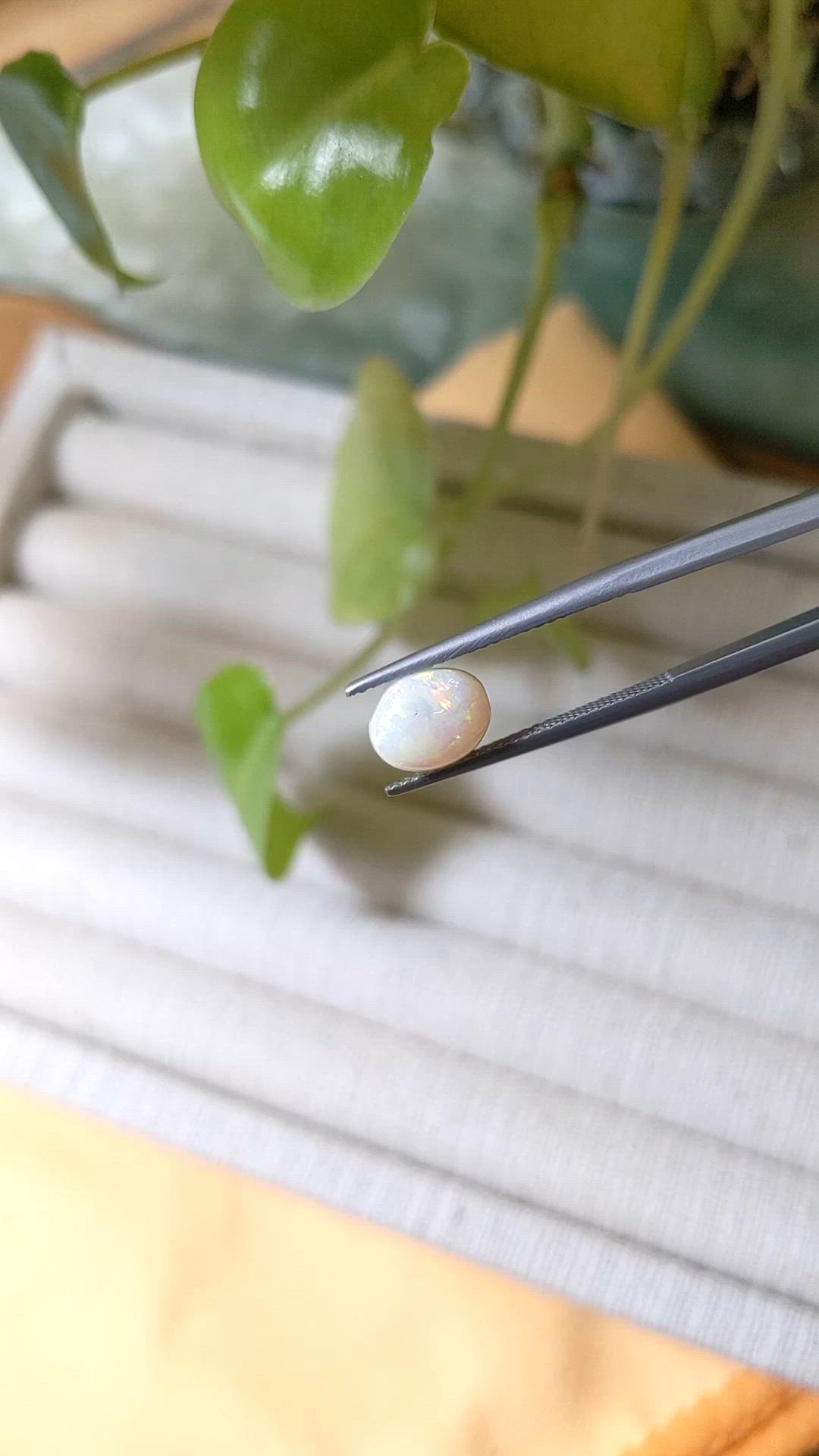 1.73 Ct. Cabochon White Opal from Australia Size Video