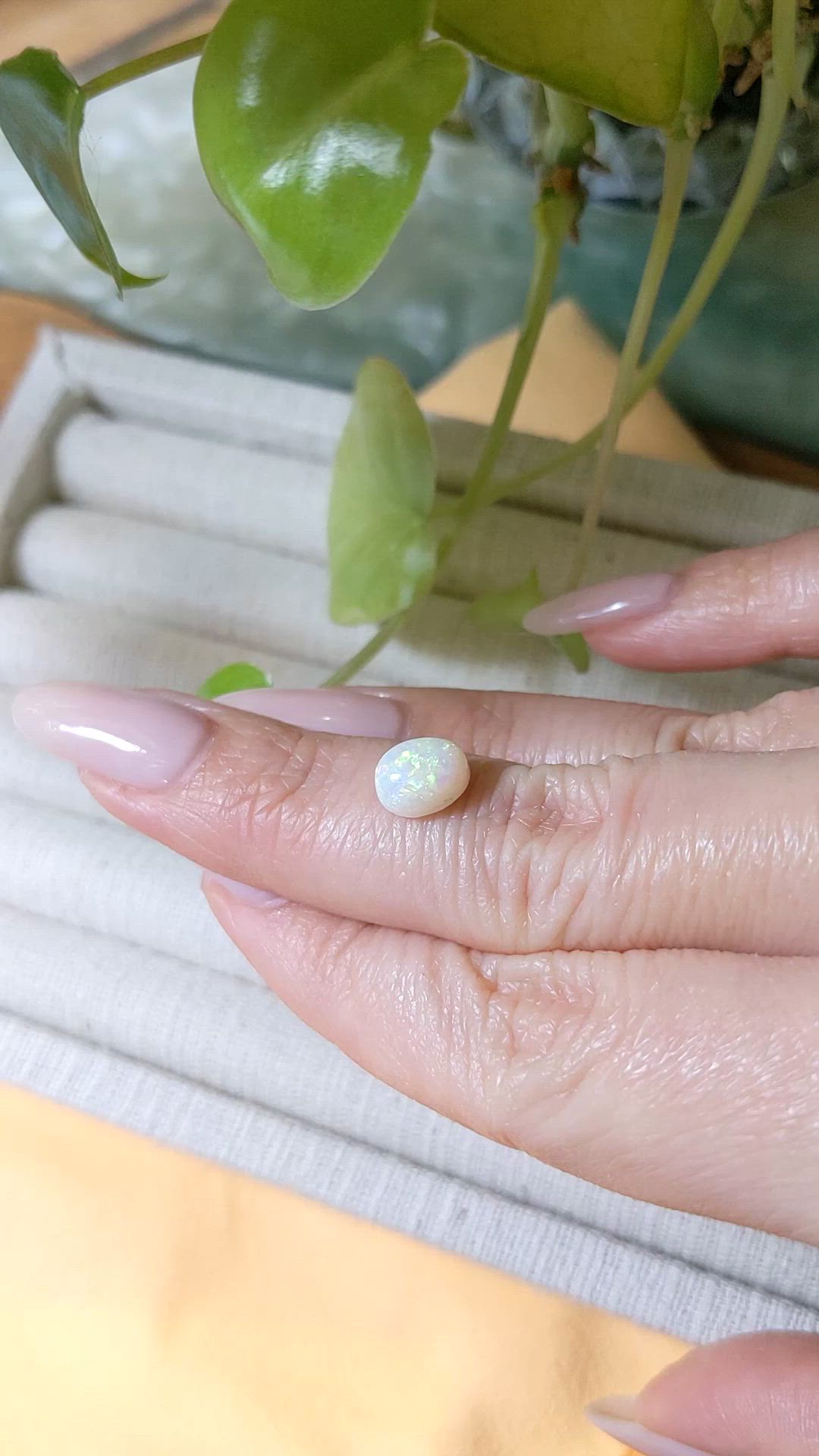 1.73 Ct. Cabochon White Opal from Australia Size Video