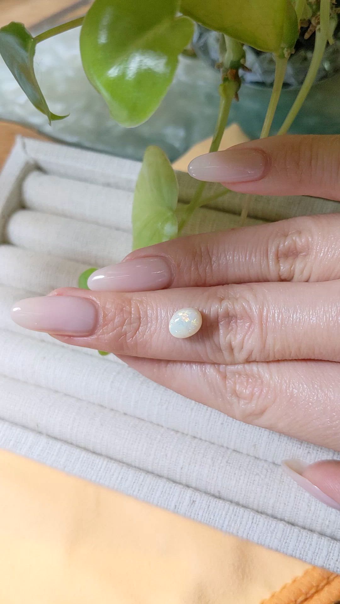 1.73 Ct. Cabochon White Opal from Australia Size Video