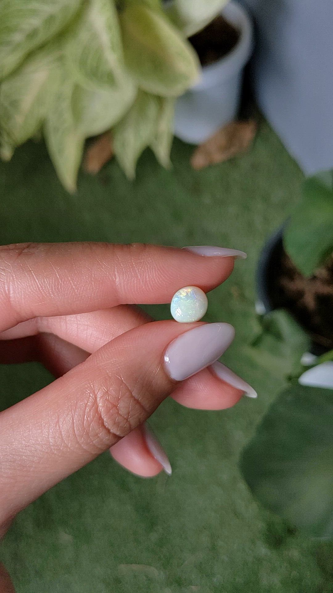 1.52 Ct. Cabochon White Opal from Australia Size Video