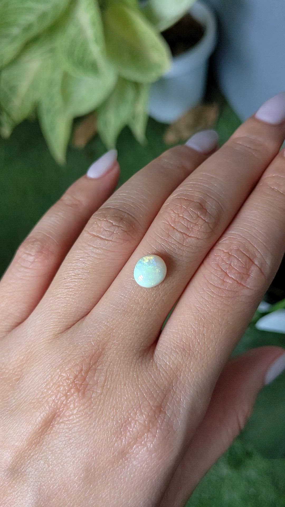 1.52 Ct. Cabochon White Opal from Australia Size Video