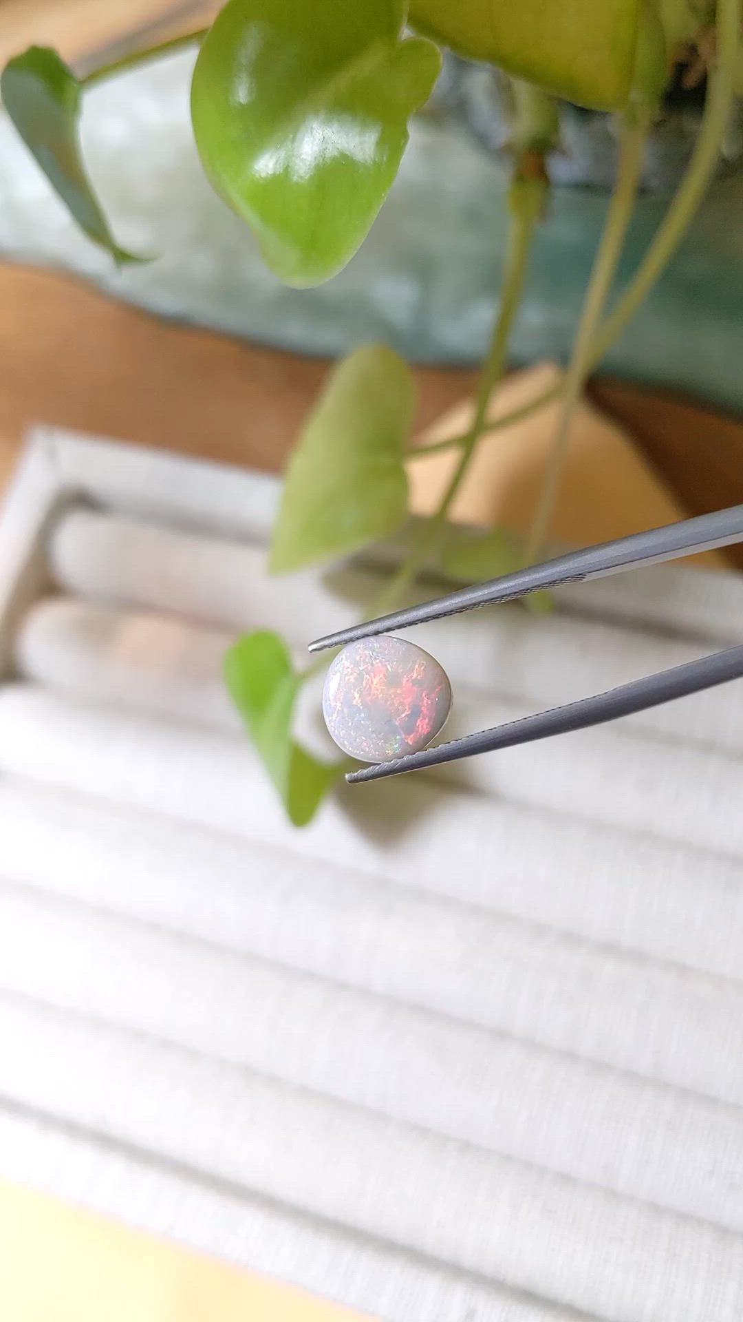 1.68 Ct. Cabochon White Opal from Australia Size Video