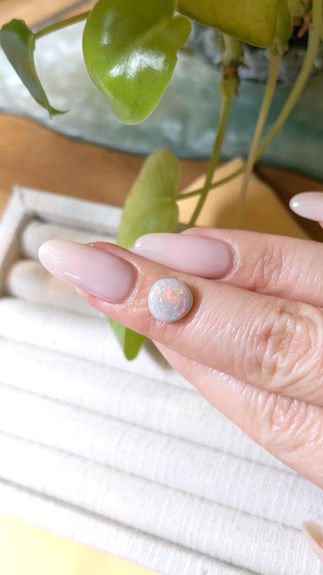 1.68 Ct. Cabochon White Opal from Australia Size Video