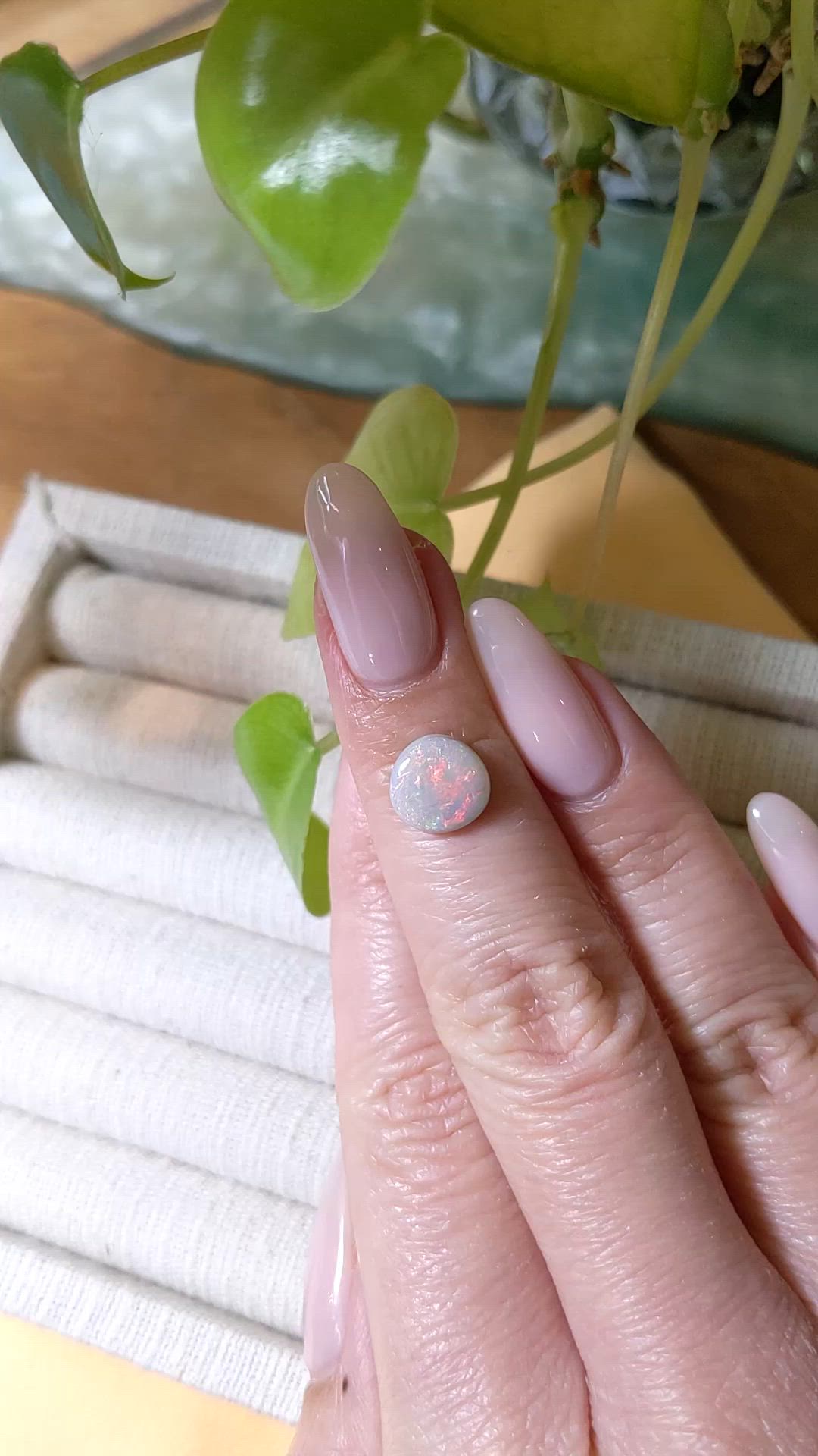 1.68 Ct. Cabochon White Opal from Australia Size Video