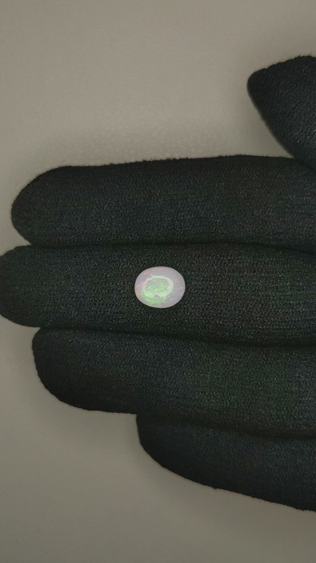 1.14 Ct. Cabochon White Opal from Australia Size Video