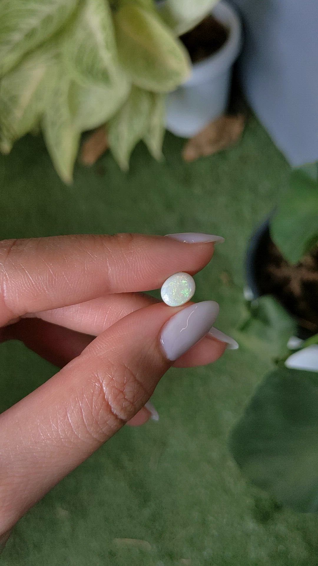 1.14 Ct. Cabochon White Opal from Australia Size Video