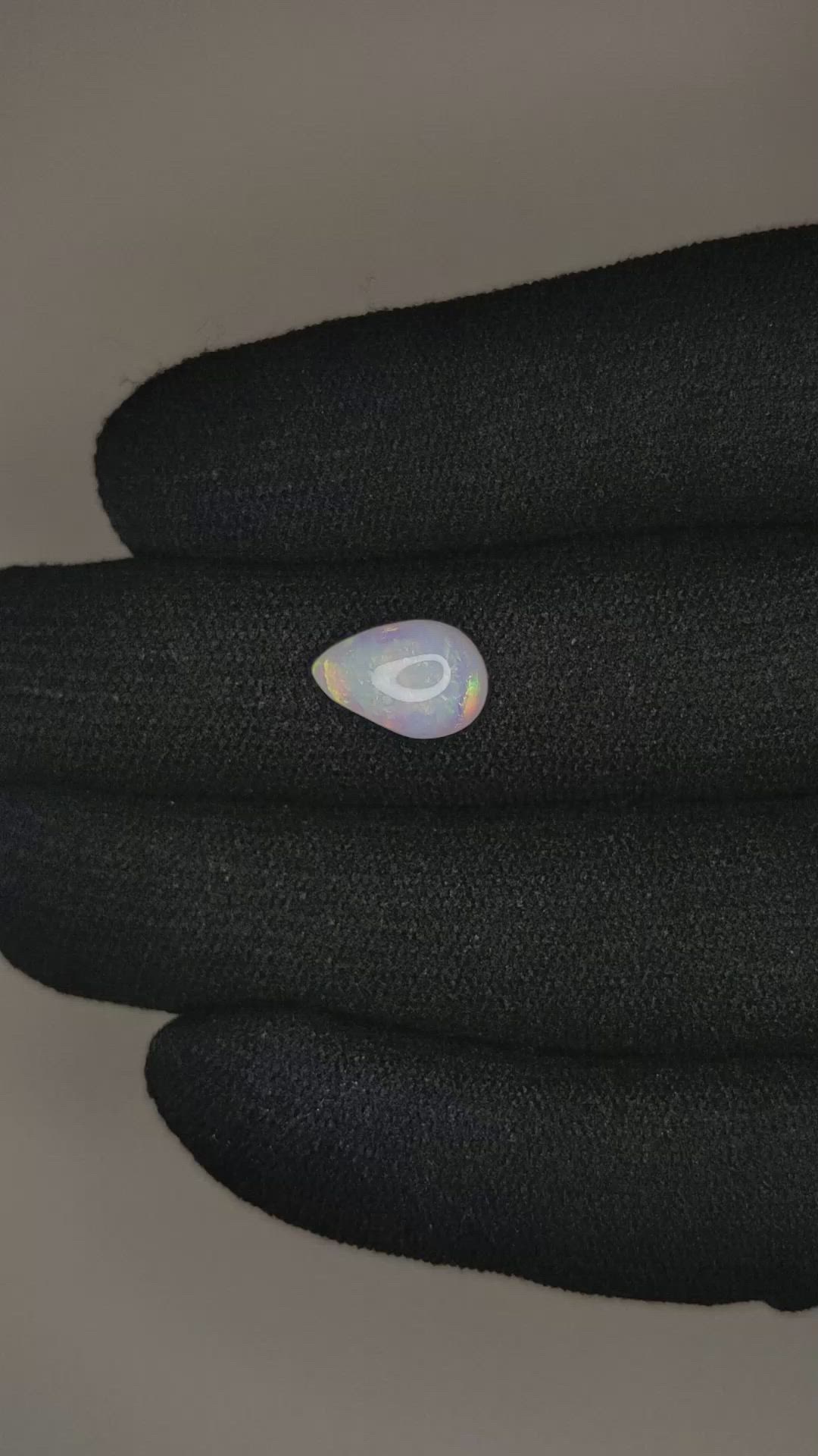 1.37 Ct. Cabochon White Opal from Australia Size Video