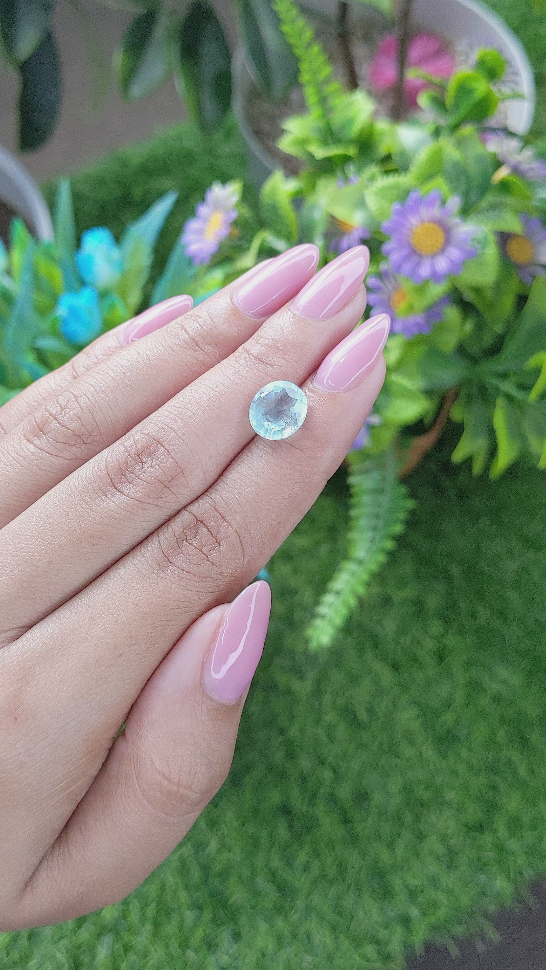 2.69 Ct. Aquamarine from Madagascar Size Video